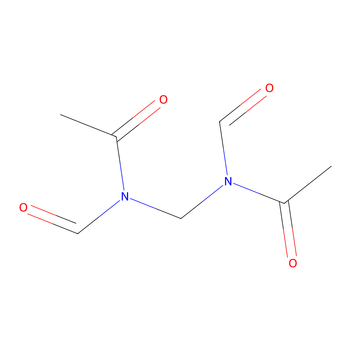 N,N'-methylenebis(N-formylacetamide) molecular structure, CAS 18962-77-1