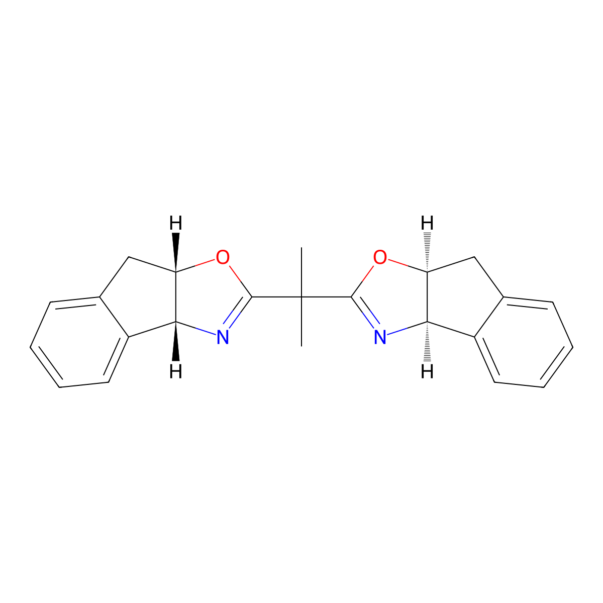 (3aR,3'aR,8aS,8'aS)-2,2'-(1-Methylethylidene)bis[3a,8a-dihydro-8H-indeno[1,2-d]oxazole] molecular structure, CAS 189623-45-8
