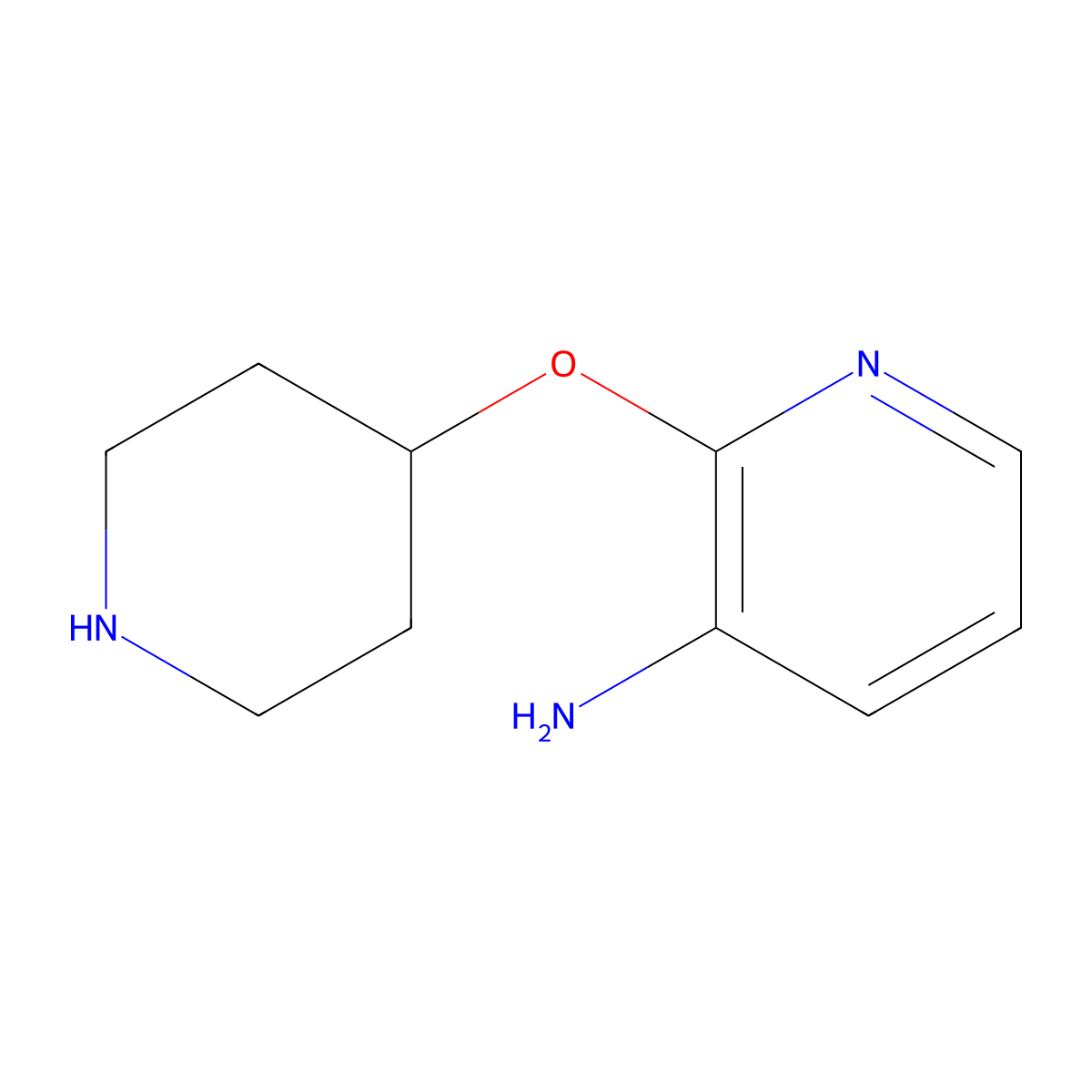 2-(Piperidin-4-yloxy)pyridin-3-amine molecular structure, CAS 1896234-09-5