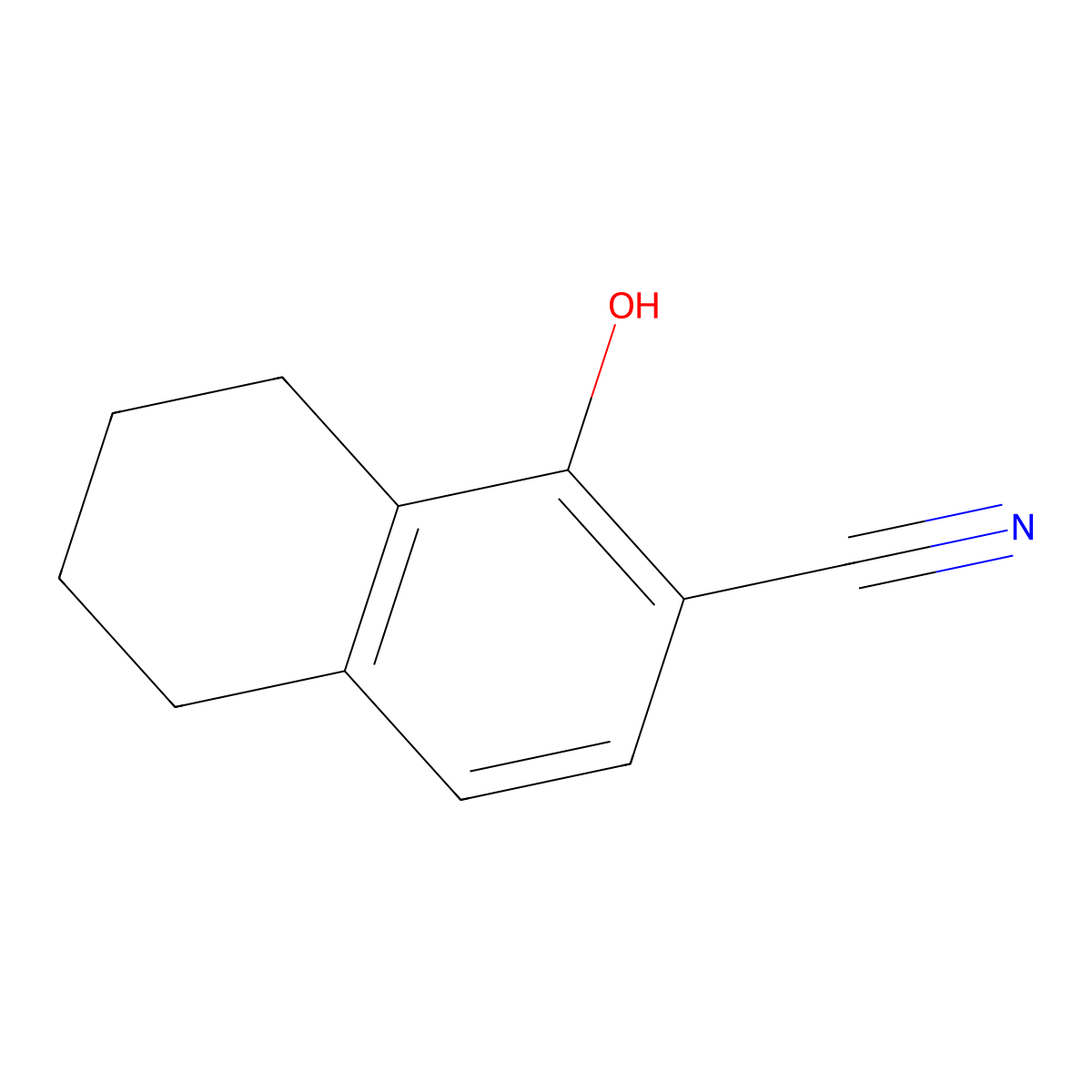 1-Hydroxy-5,6,7,8-tetrahydronaphthalene-2-carbonitrile molecular structure, CAS 1896249-93-6
