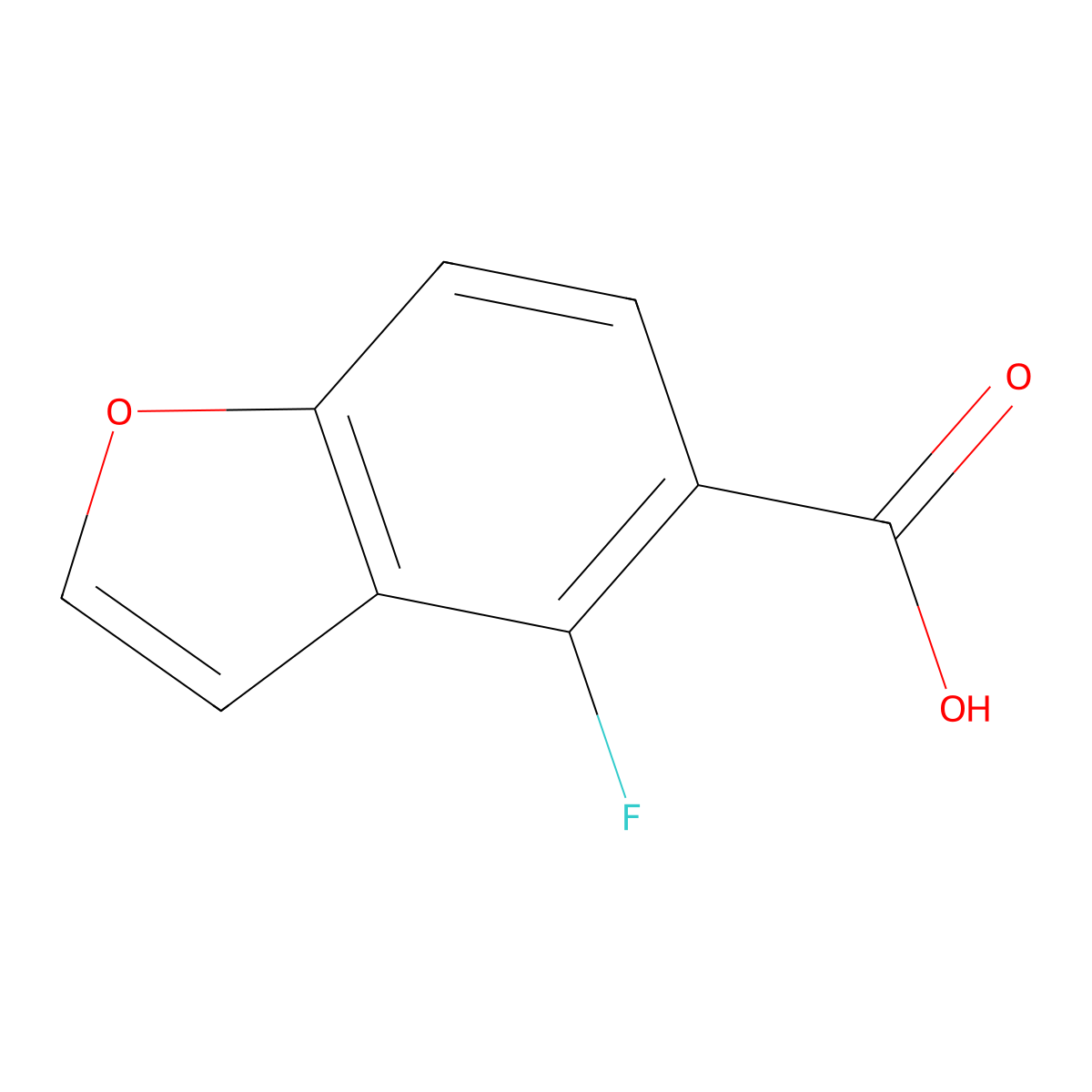 4-Fluoro-1-benzofuran-5-carboxylic acid molecular structure, CAS 1896253-81-8