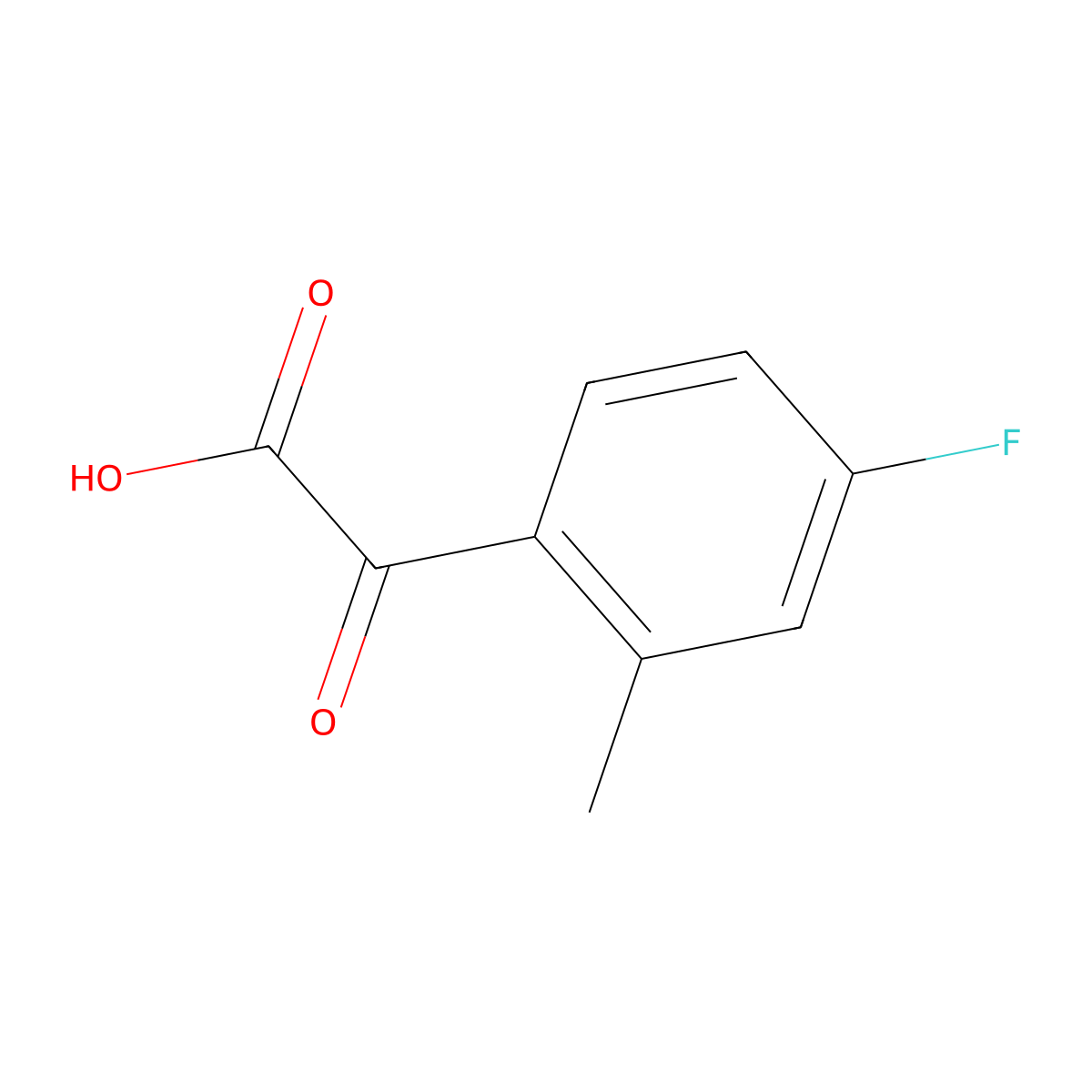 2-(4-Fluoro-2-methylphenyl)-2-oxoacetic acid molecular structure, CAS 1896263-80-1