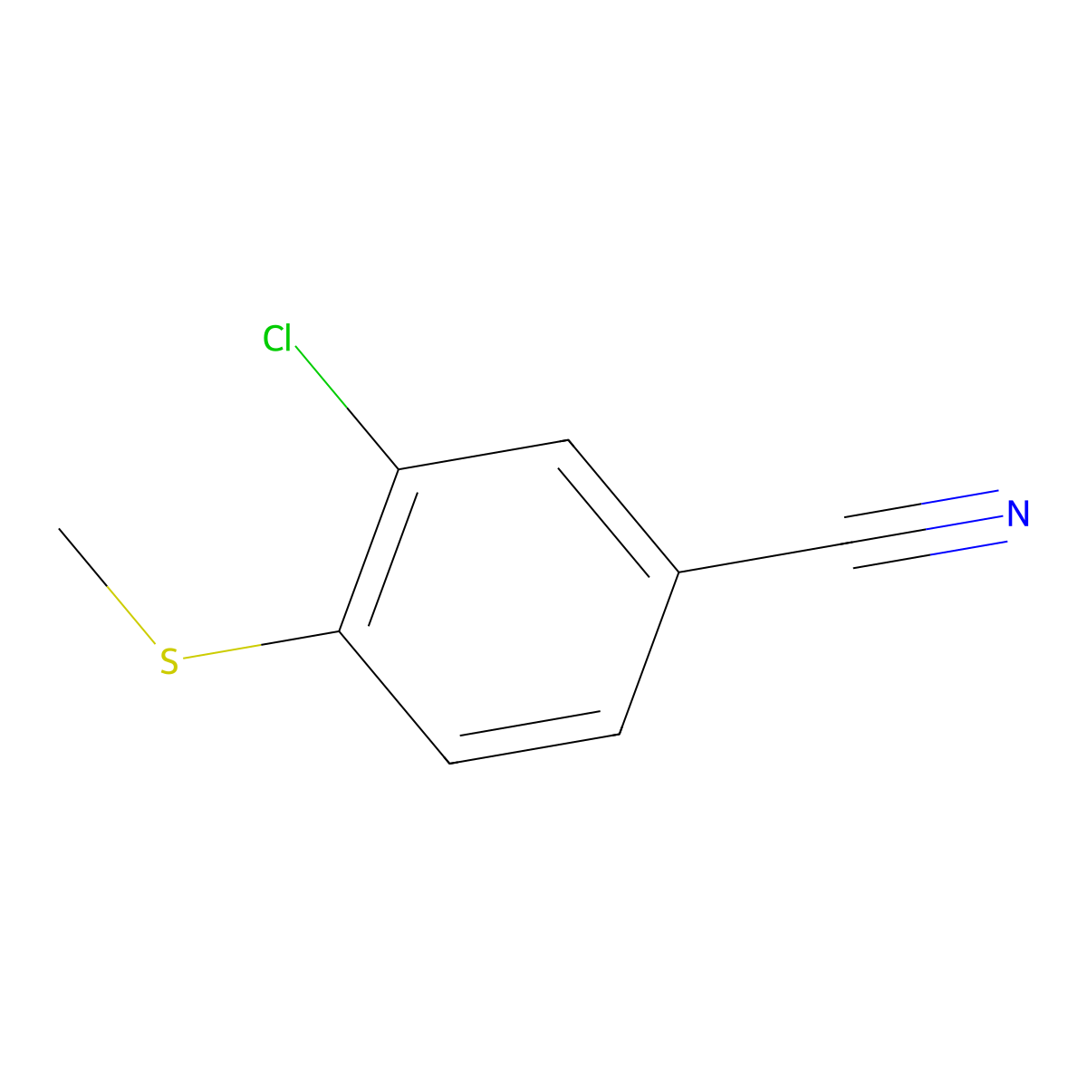 3-Chloro-4-methylsulfanylbenzonitrile molecular structure, CAS 189628-36-2