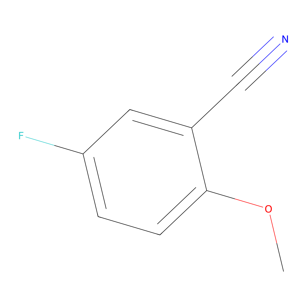 5-Fluoro-2-methoxybenzonitrile molecular structure, CAS 189628-38-4