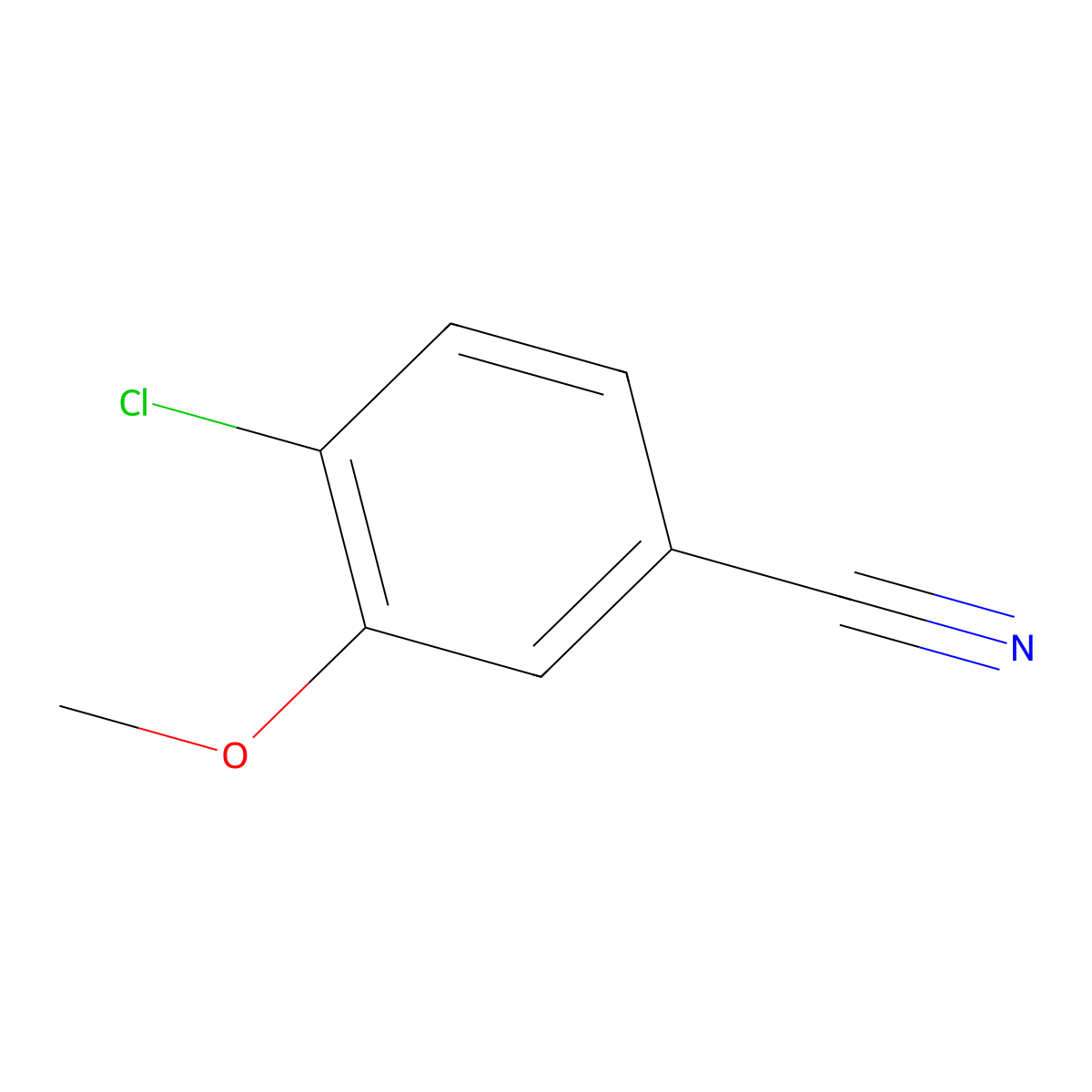 4-Chloro-3-methoxybenzonitrile molecular structure, CAS 189628-40-8