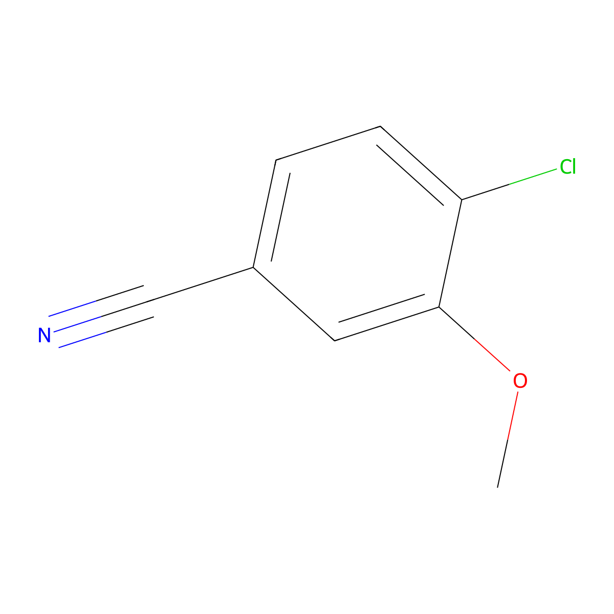 4-Chloro-3-methoxybenzonitrile molecular structure, CAS 189628-40-8
