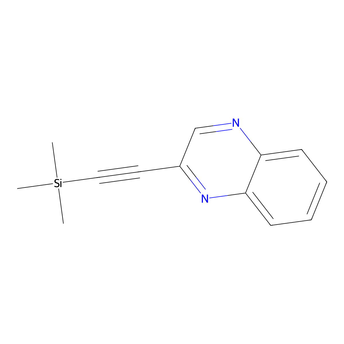 Quinoxaline, 2-[(trimethylsilyl)ethynyl]- molecular structure, CAS 189629-50-3