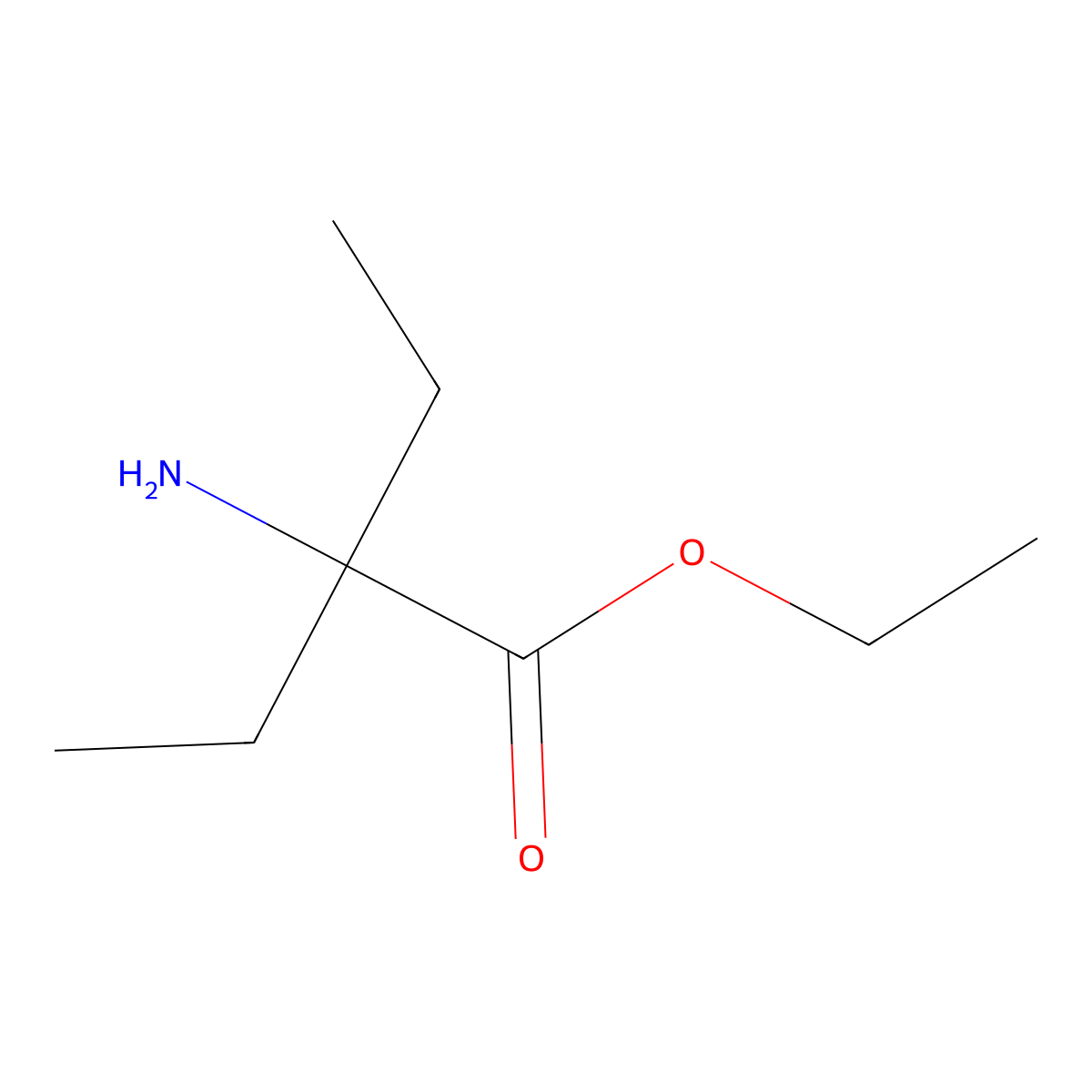 Ethyl 2-amino-2-ethylbutanoate molecular structure, CAS 189631-96-7