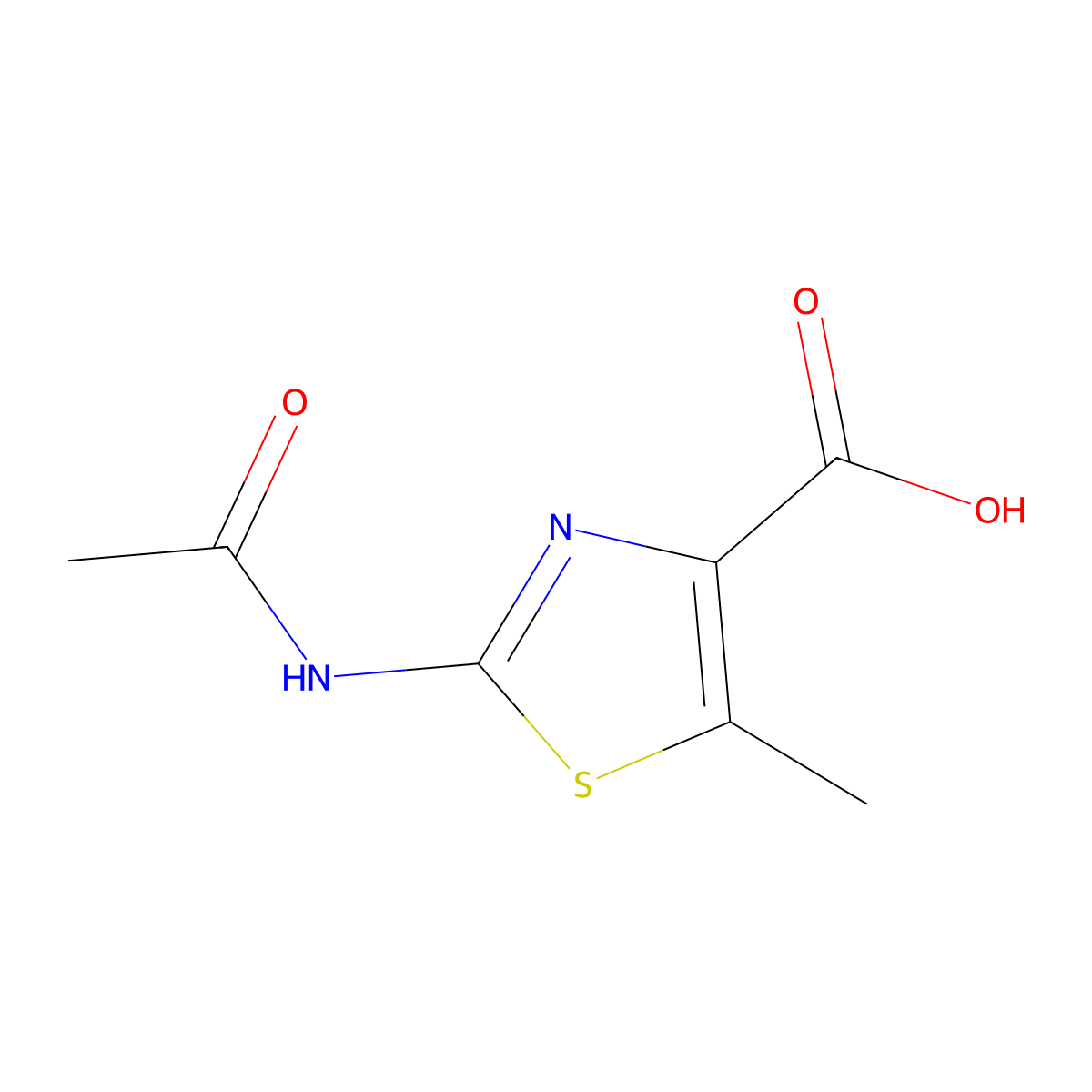 2-Acetamido-5-methyl-1,3-thiazole-4-carboxylic acid molecular structure, CAS 1896312-35-8