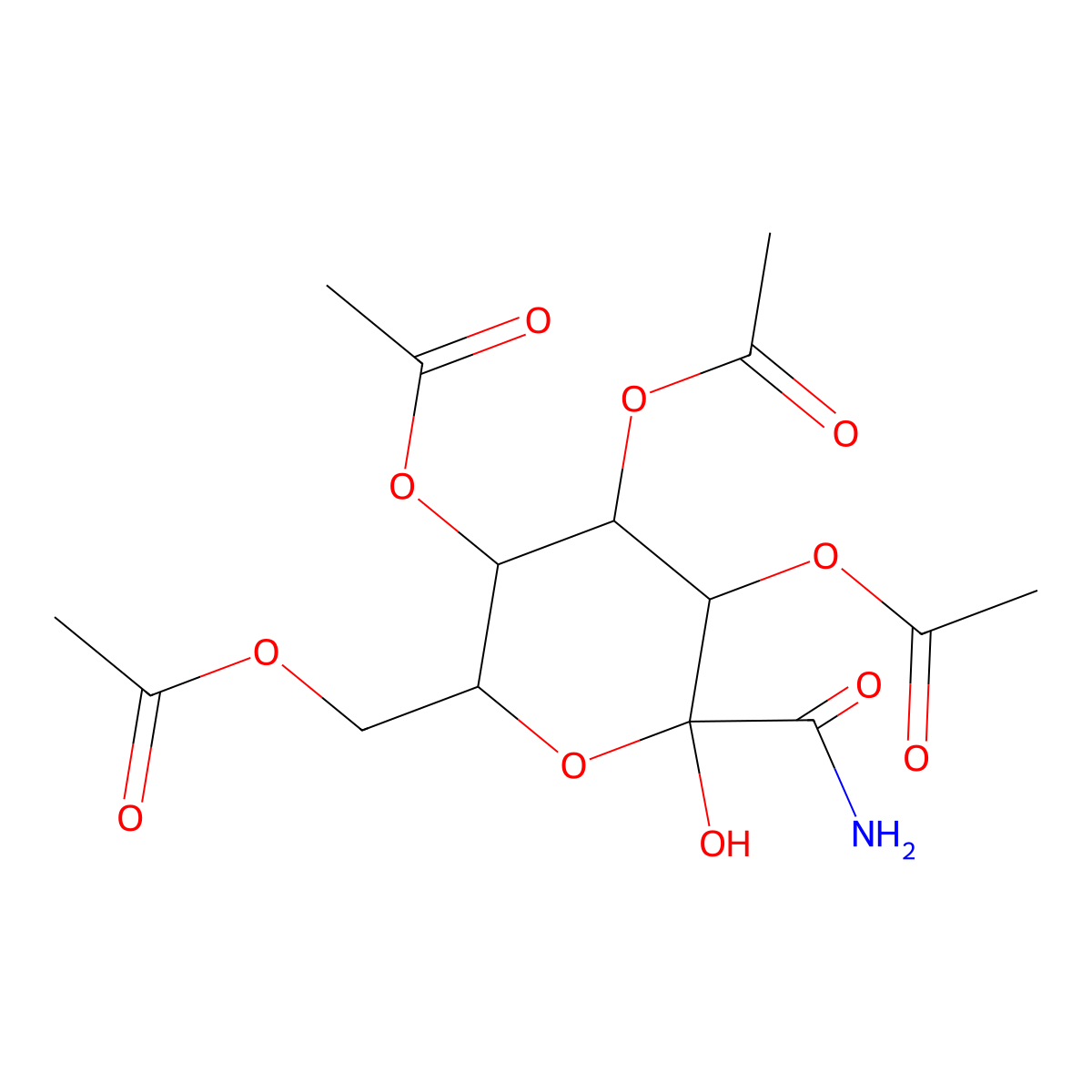 C-(2,3,4,6-Tetra-O-acetyl-1-hydroxy-B-D-galactopyranosyl)formamide molecular structure, CAS 189633-60-1