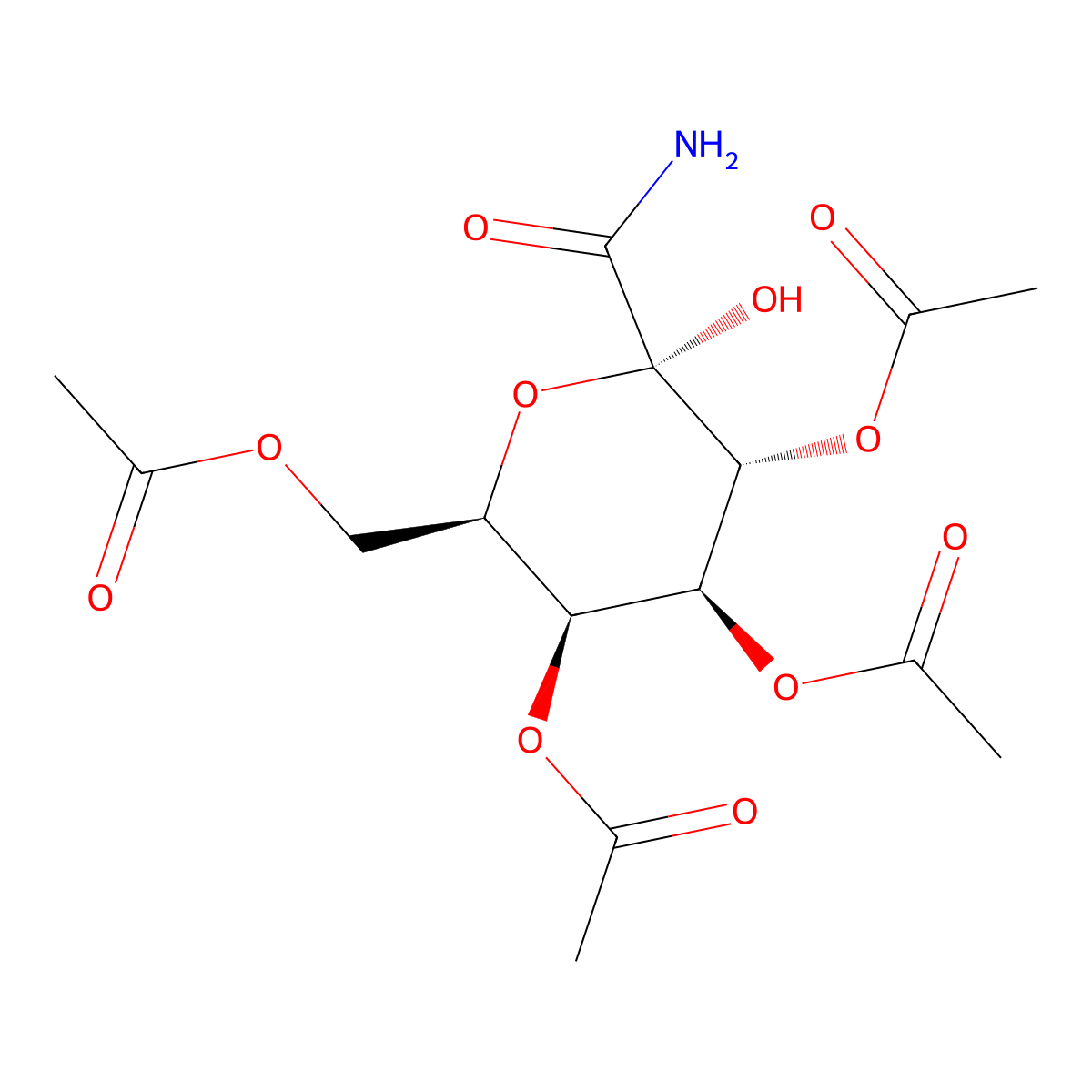 C-(2,3,4,6-Tetra-O-acetyl-1-hydroxy-B-D-galactopyranosyl)formamide molecular structure, CAS 189633-60-1