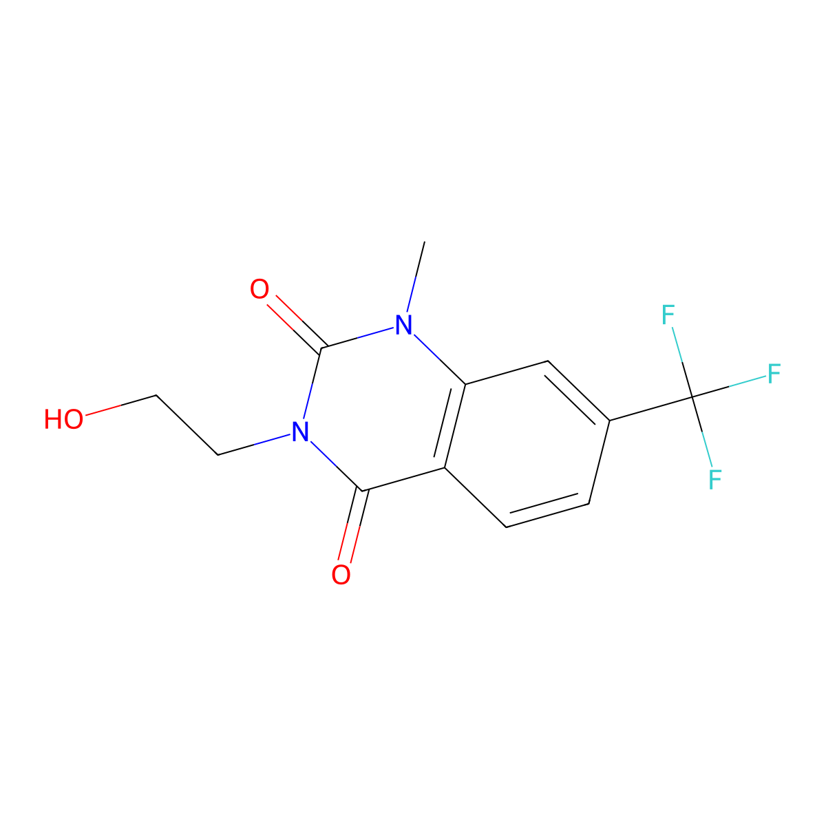 3-(2-Hydroxyethyl)-1-methyl-7-(trifluoromethyl)-1,2,3,4-tetrahydroquinazoline-2,4-dione molecular structure, CAS 1896333-22-4