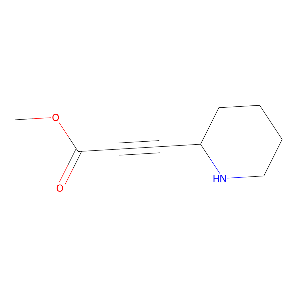 Methyl 3-(piperidin-2-yl)prop-2-ynoate molecular structure, CAS 1896340-17-2