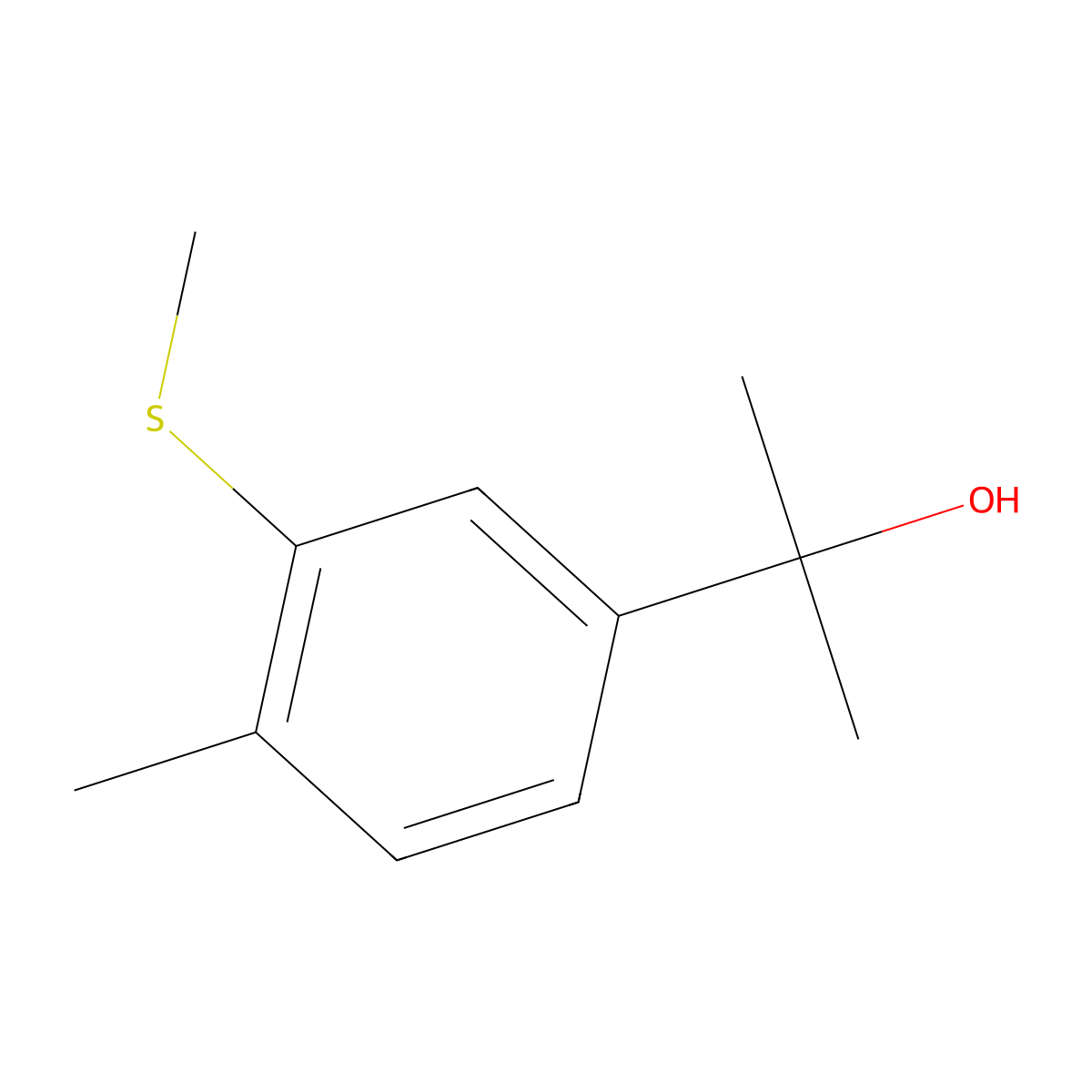 2-(4-Methyl-3-(methylthio)phenyl)propan-2-ol molecular structure, CAS 1896341-06-2