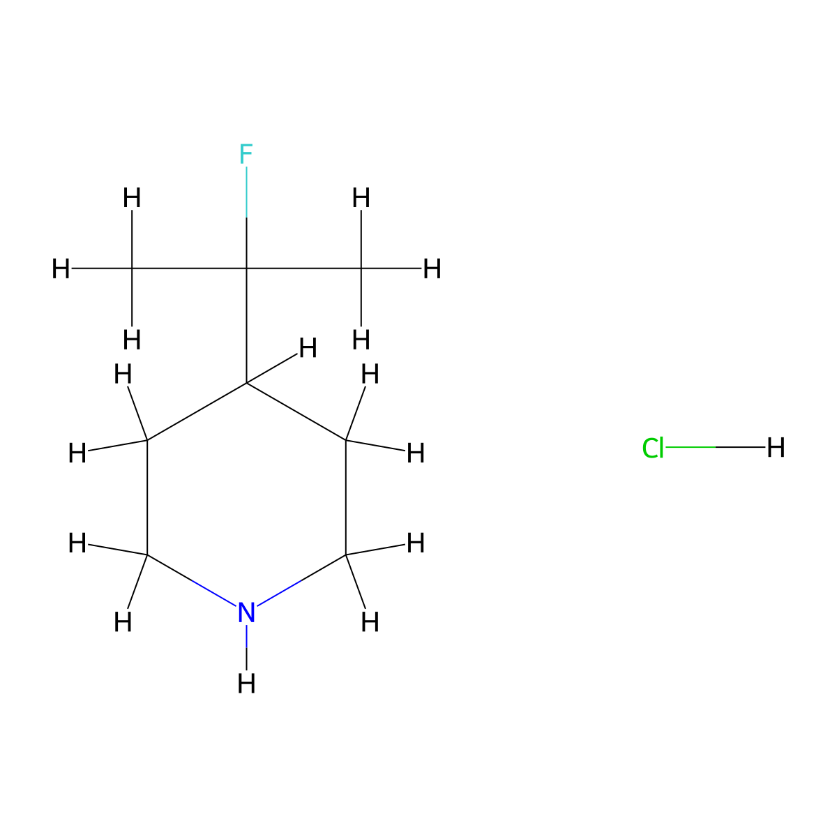 4-(2-Fluoropropan-2-yl)piperidine hydrochloride molecular structure, CAS 1896341-44-8