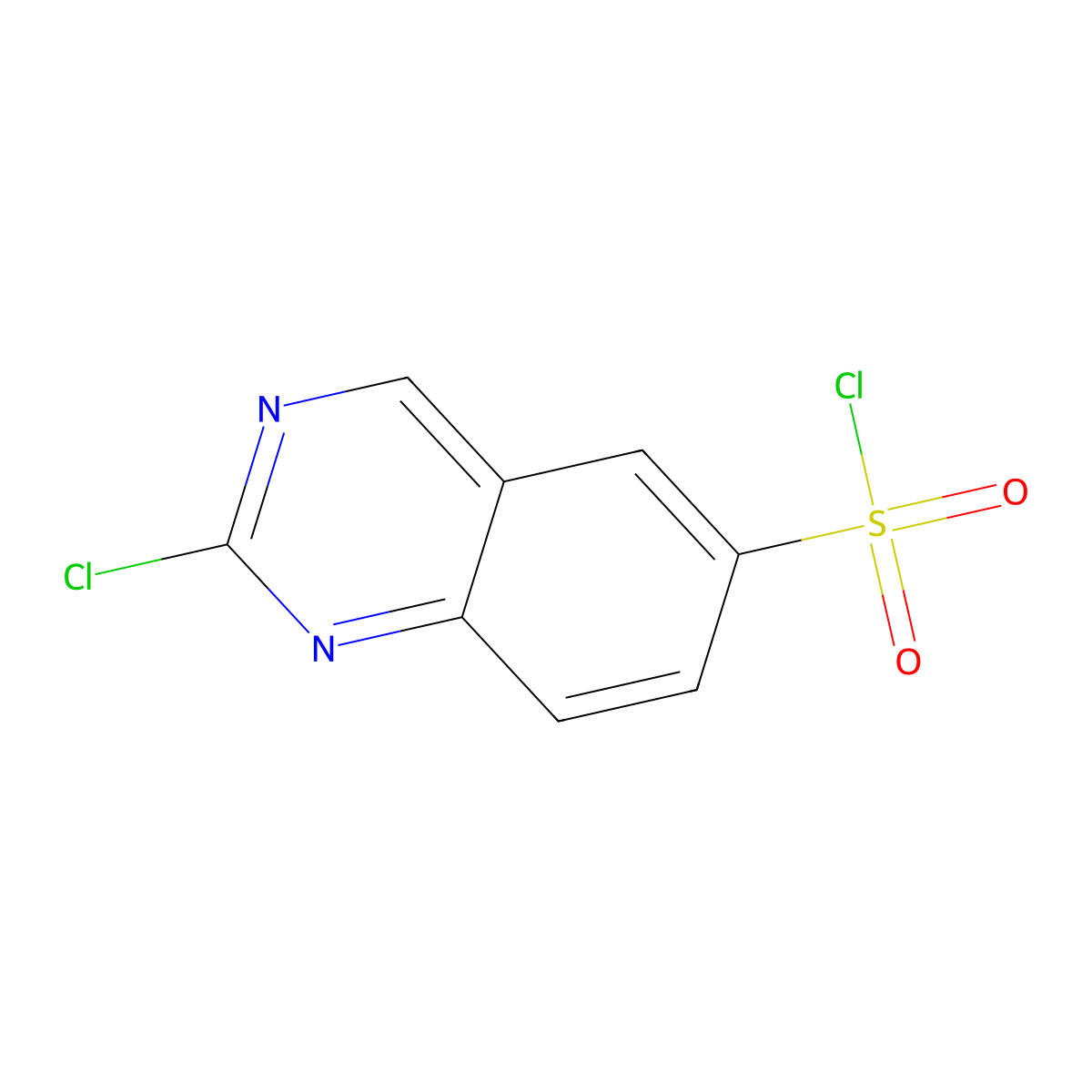 2-Chloroquinazoline-6-sulfonyl chloride molecular structure, CAS 1896341-99-3