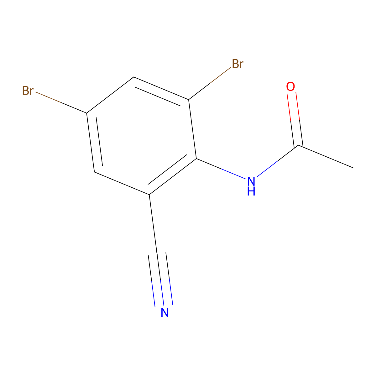 N-(2,4-Dibromo-6-cyanophenyl)acetamide molecular structure, CAS 189635-00-5