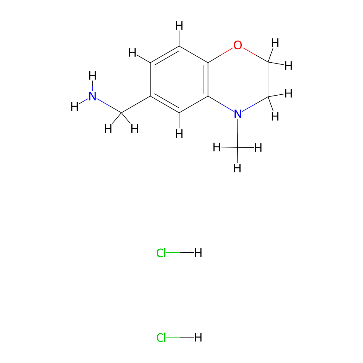 C-(4-Methyl-3,4-dihydro-2H-benzo[1,4]oxazin-6-yl)-methylamine dihydrochloride molecular structure, CAS 1896356-40-3