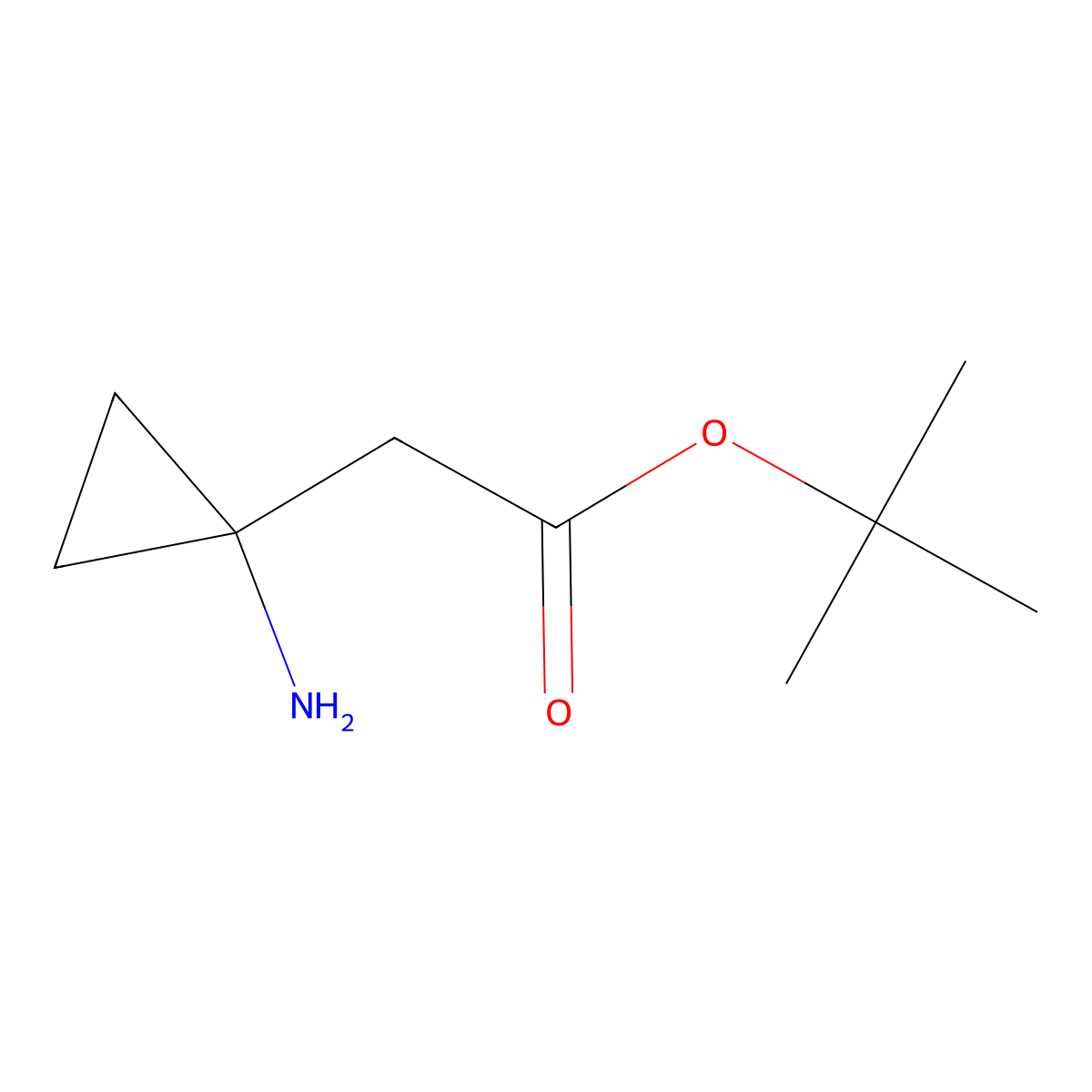Tert-butyl 2-(1-aminocyclopropyl)acetate molecular structure, CAS 1896373-45-7