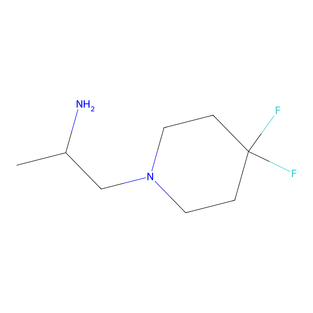 1-(4,4-Difluoropiperidin-1-yl)propan-2-amine molecular structure, CAS 1896378-97-4