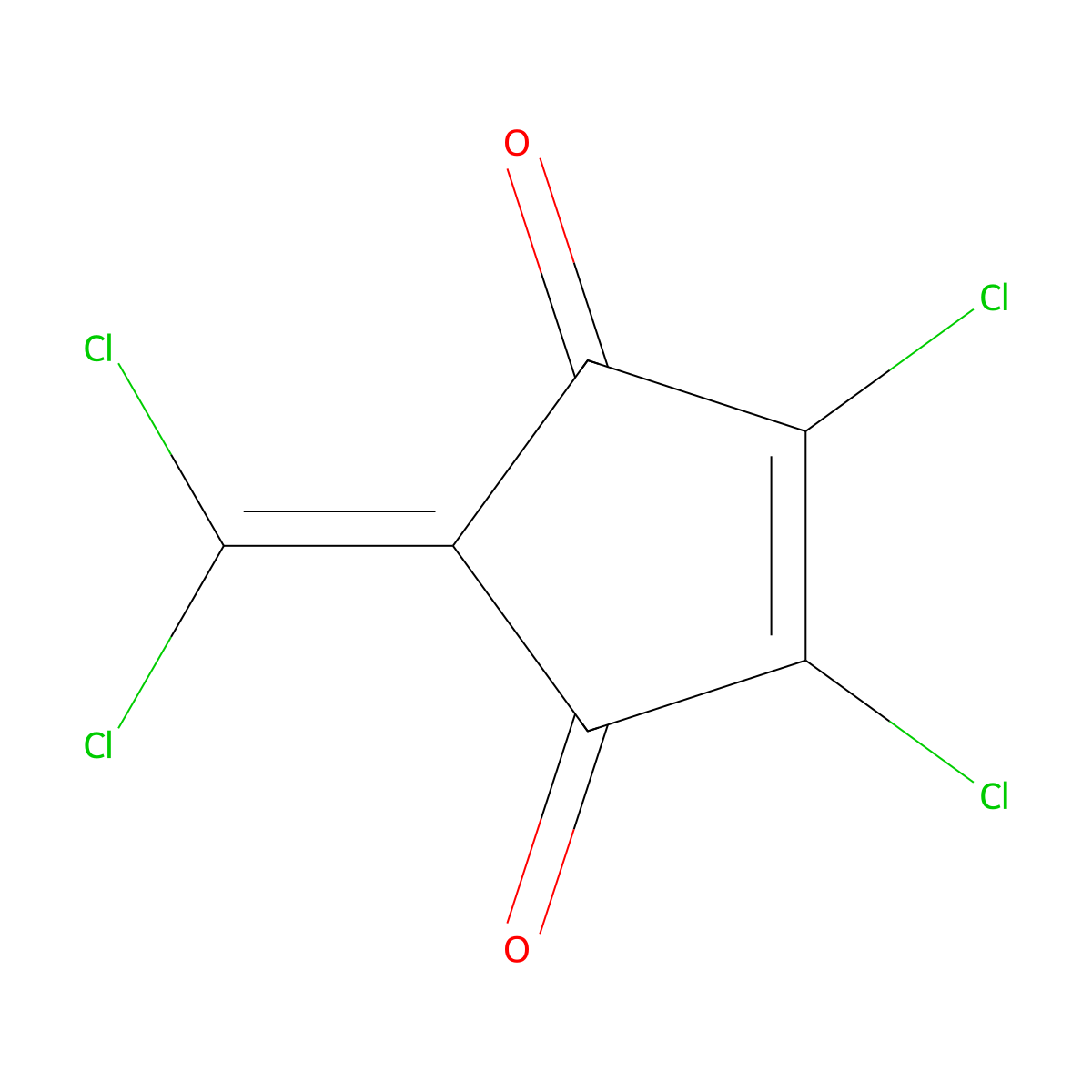 Perchloro-2-methylene-4-cyclopentene-1,3-dione molecular structure, CAS 18964-31-3