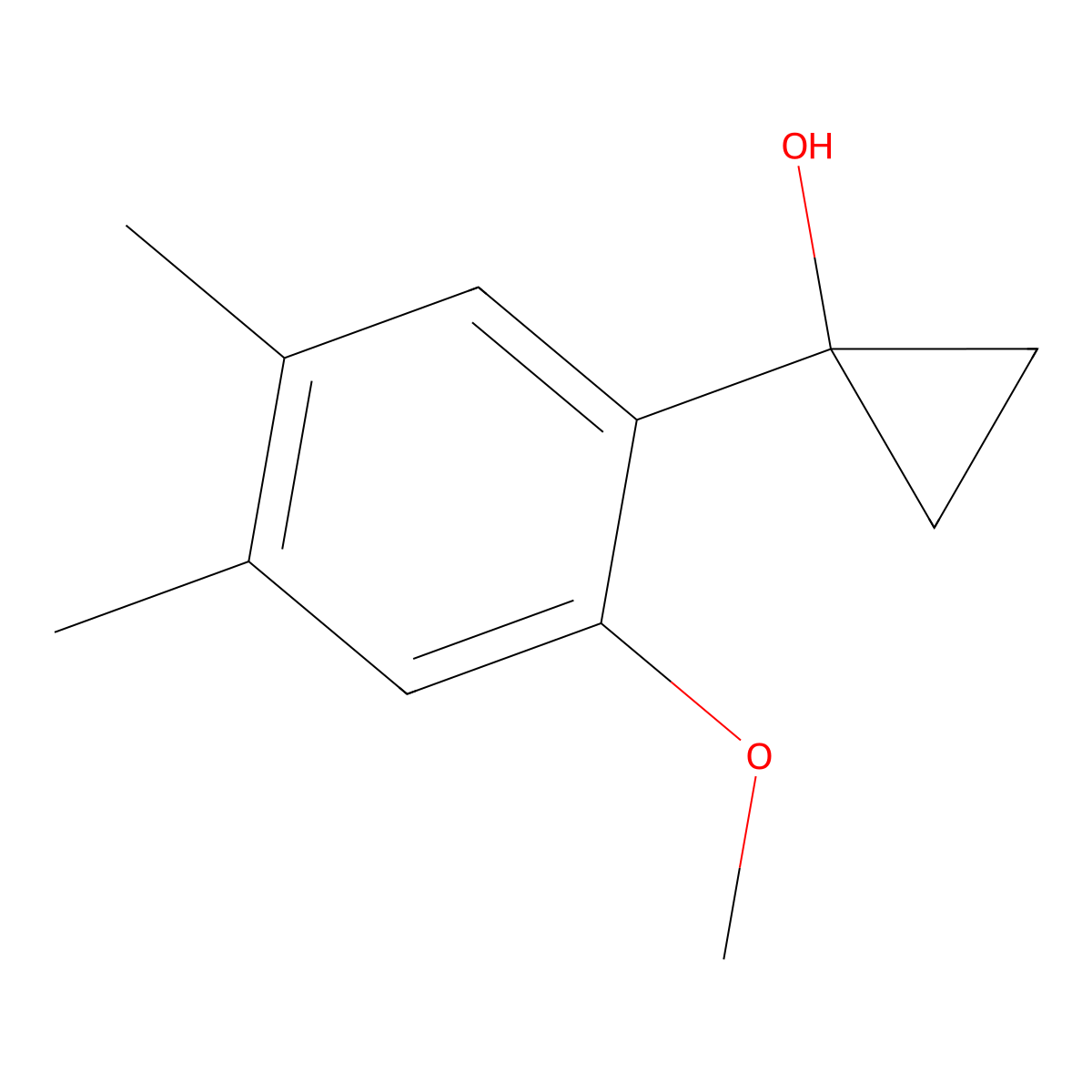 1-(2-Methoxy-4,5-dimethylphenyl)cyclopropan-1-ol molecular structure, CAS 1896414-72-4