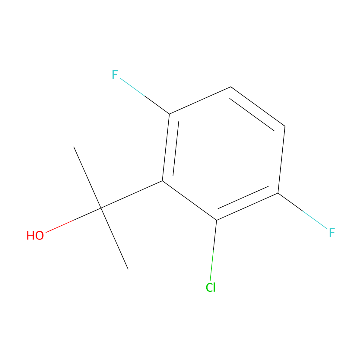 2-(2-Chloro-3,6-difluorophenyl)propan-2-ol molecular structure, CAS 1896418-29-3
