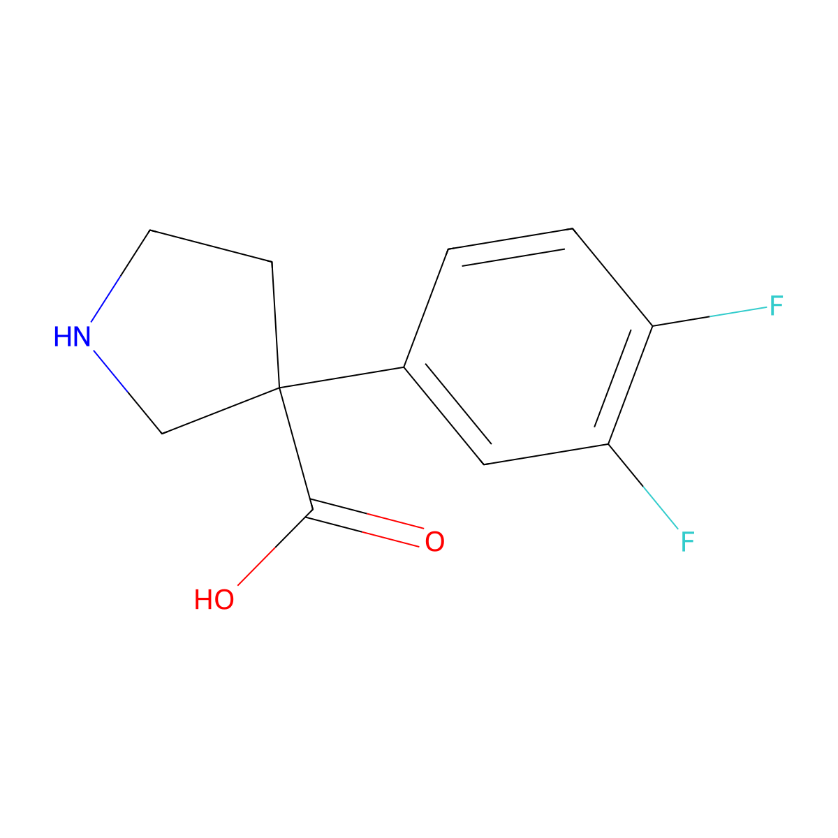 3-(3,4-Difluorophenyl)pyrrolidine-3-carboxylic acid molecular structure, CAS 1896431-83-6