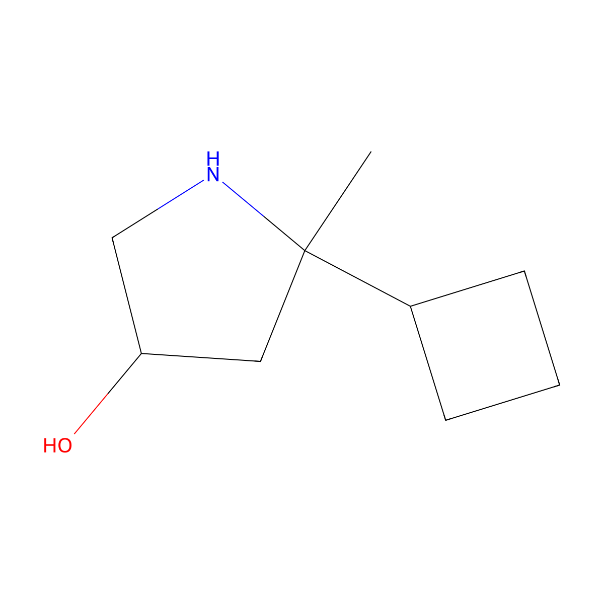 5-Cyclobutyl-5-methylpyrrolidin-3-ol molecular structure, CAS 1896454-14-0