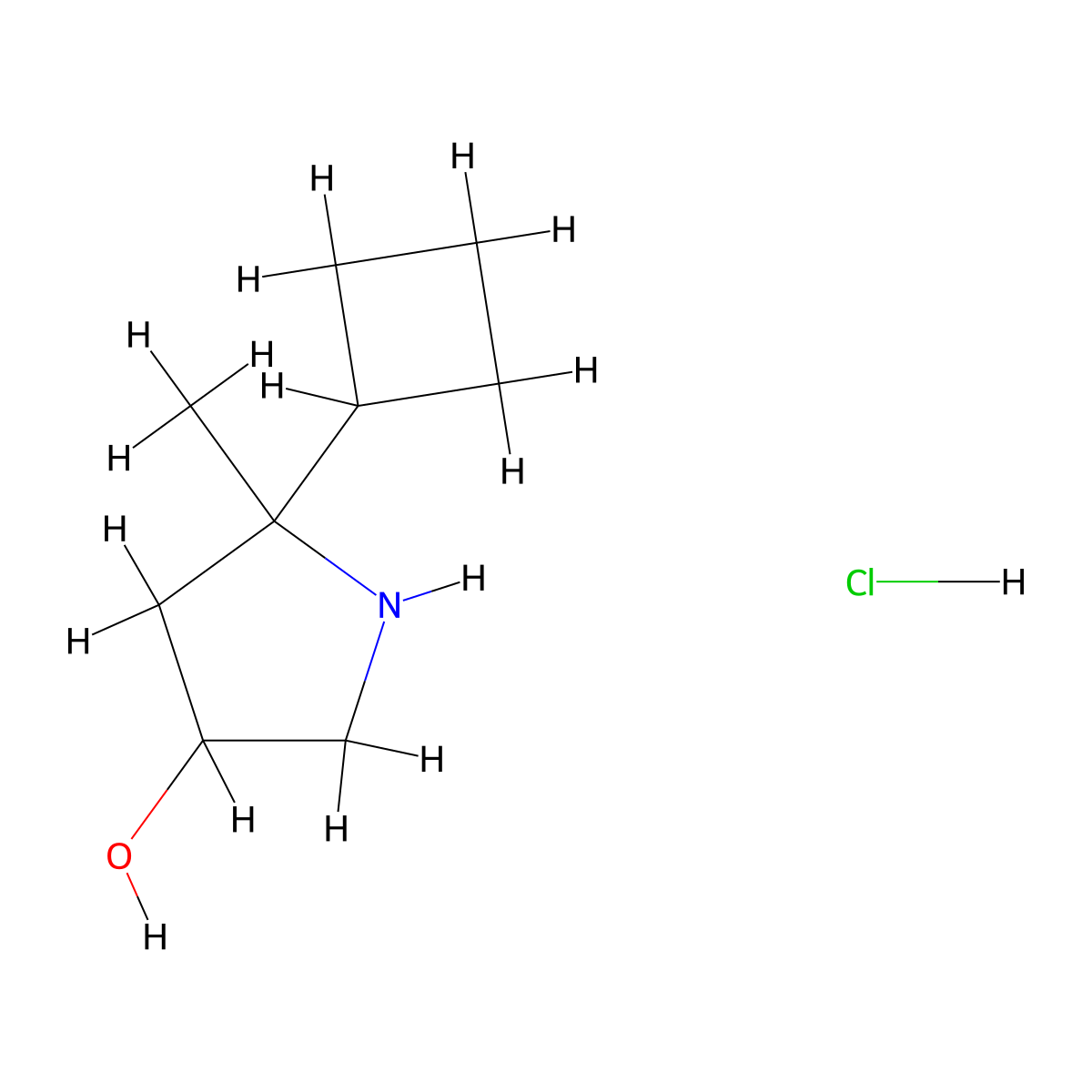 5-Cyclobutyl-5-methylpyrrolidin-3-ol hydrochloride molecular structure, CAS 1896454-15-1