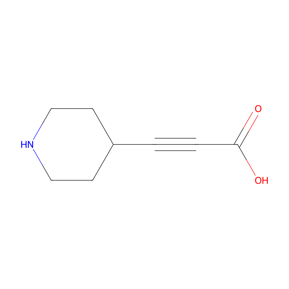 3-(Piperidin-4-yl)prop-2-ynoic acid molecular structure, CAS 1896485-70-3