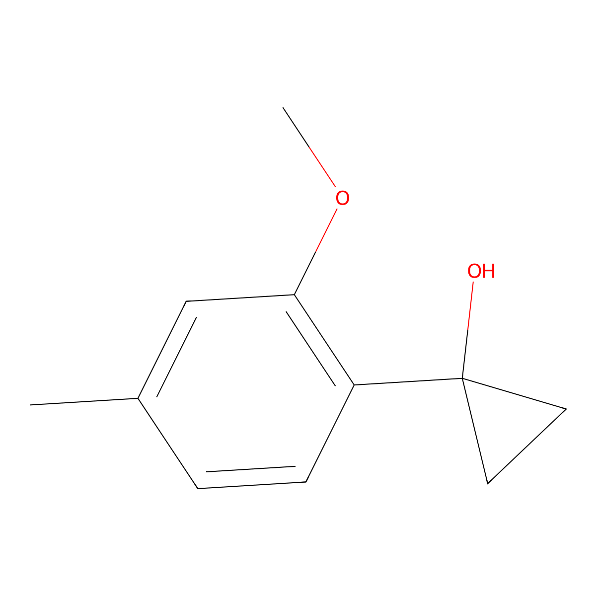 1-(2-Methoxy-4-methylphenyl)cyclopropan-1-ol molecular structure, CAS 1896488-40-6