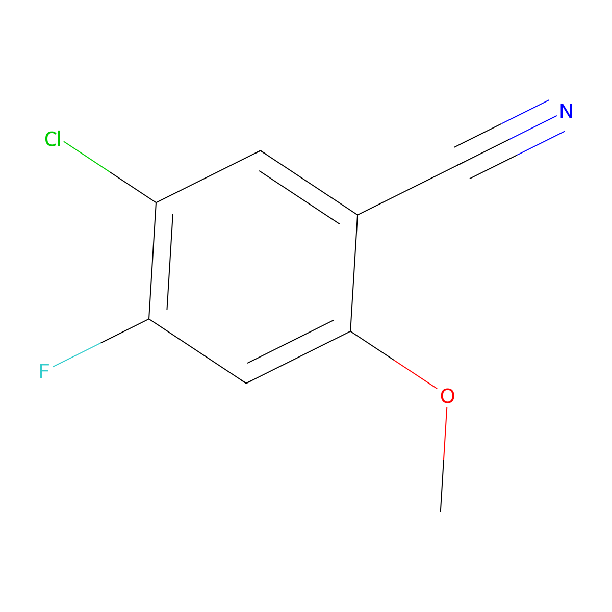 5-Chloro-4-fluoro-2-methoxybenzonitrile molecular structure, CAS 1896490-76-8