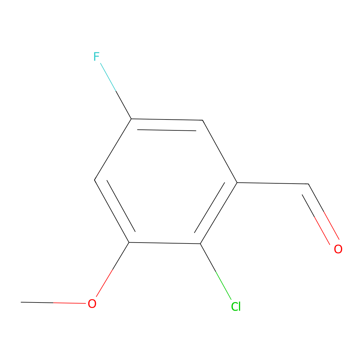 2-Chloro-5-fluoro-3-methoxybenzaldehyde molecular structure, CAS 1896494-63-5