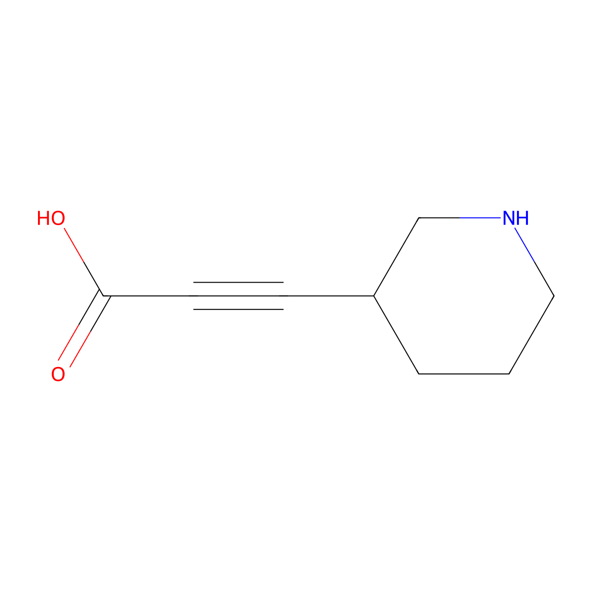3-(Piperidin-3-yl)prop-2-ynoic acid molecular structure, CAS 1896500-27-8