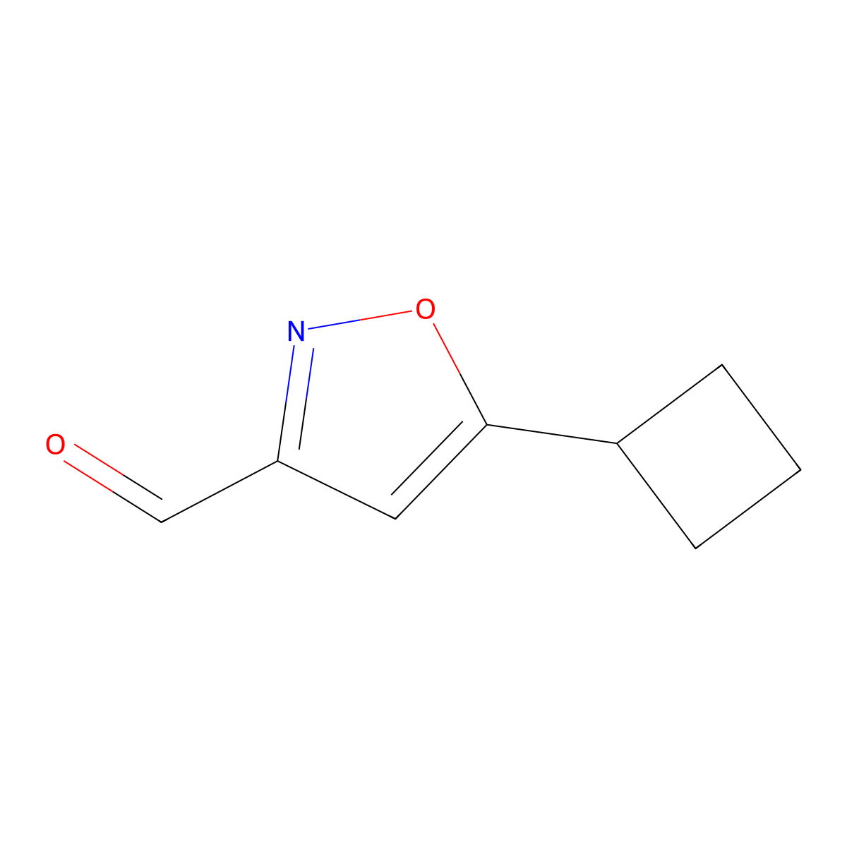 5-Cyclobutyl-1,2-oxazole-3-carbaldehyde molecular structure, CAS 1896508-24-9