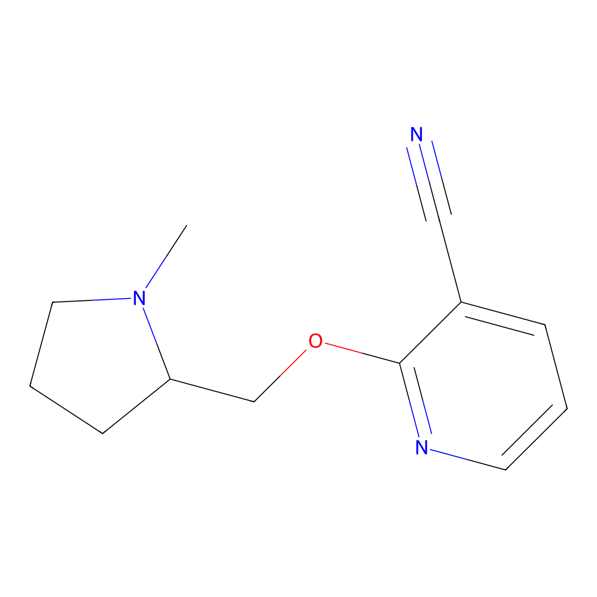 2-[(1-Methylpyrrolidin-2-yl)methoxy]pyridine-3-carbonitrile molecular structure, CAS 1896514-65-0