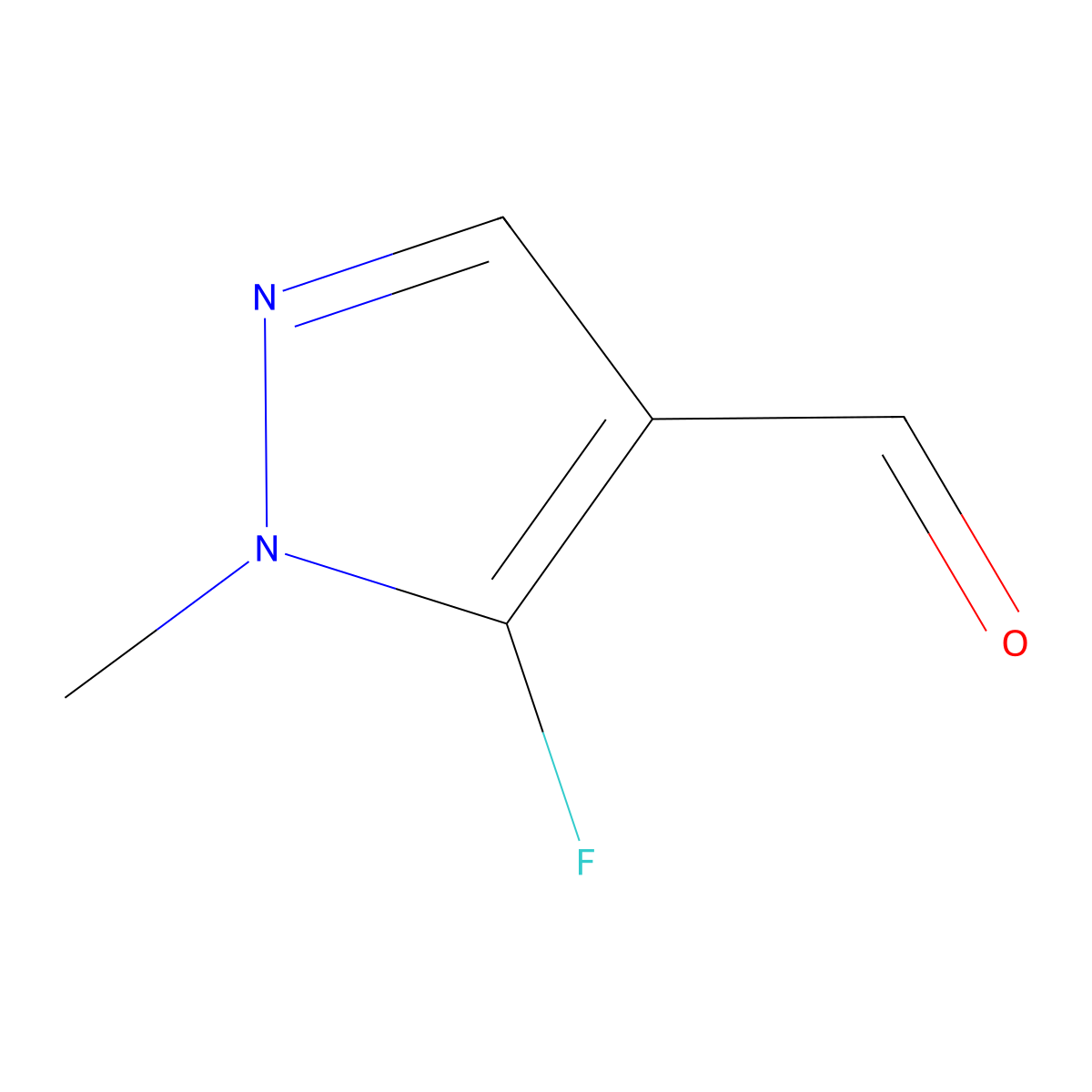 5-Fluoro-1-methyl-1H-pyrazole-4-carbaldehyde molecular structure, CAS 1896515-75-5