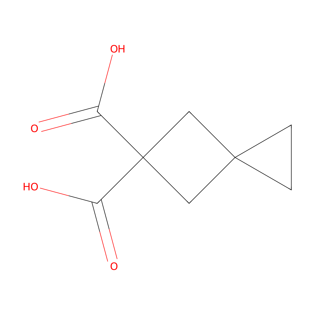 Spiro[2.3]hexane-5,5-dicarboxylic acid molecular structure, CAS 1896523-38-8