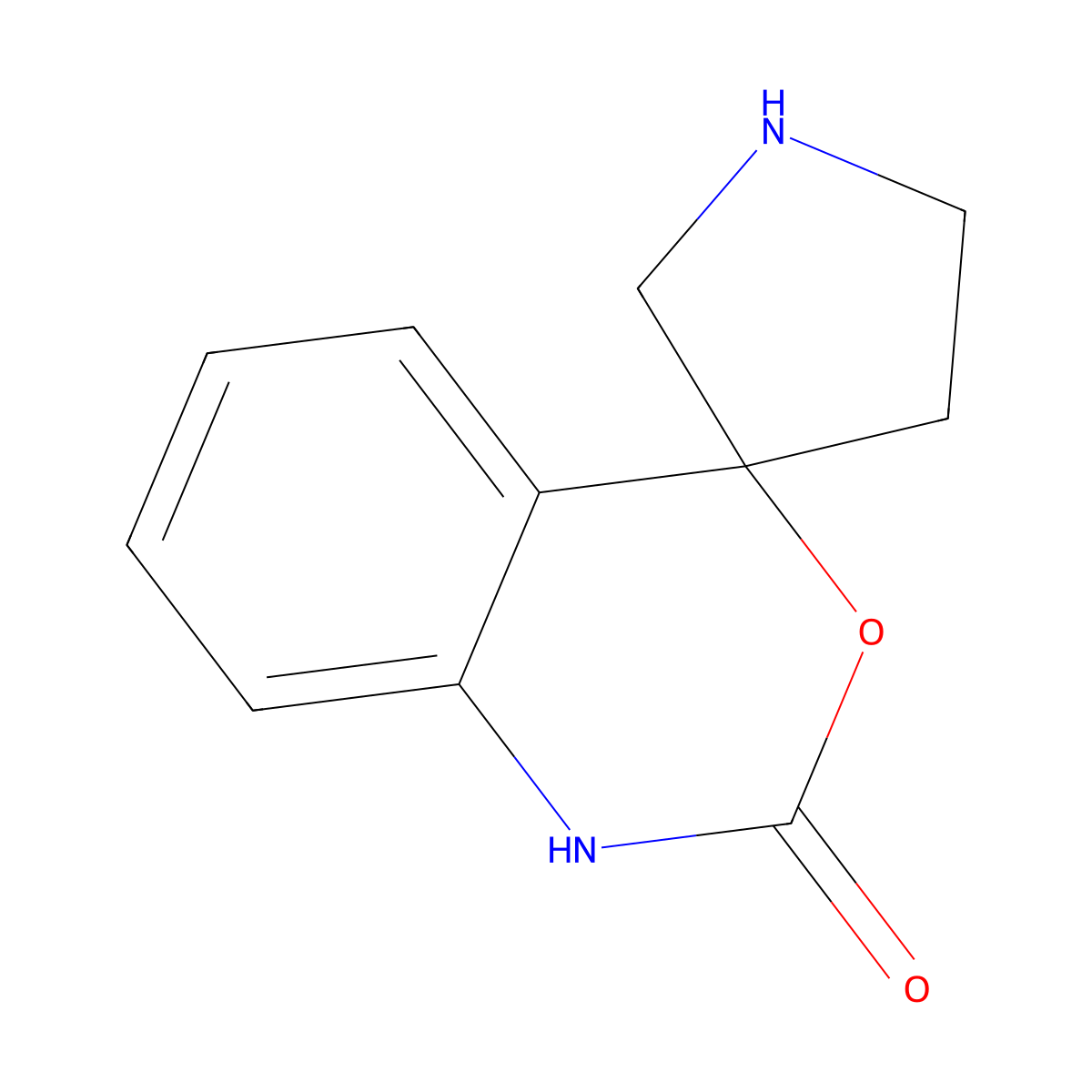 1,2-Dihydrospiro[3,1-benzoxazine-4,3'-pyrrolidin]-2-one molecular structure, CAS 1896542-19-0