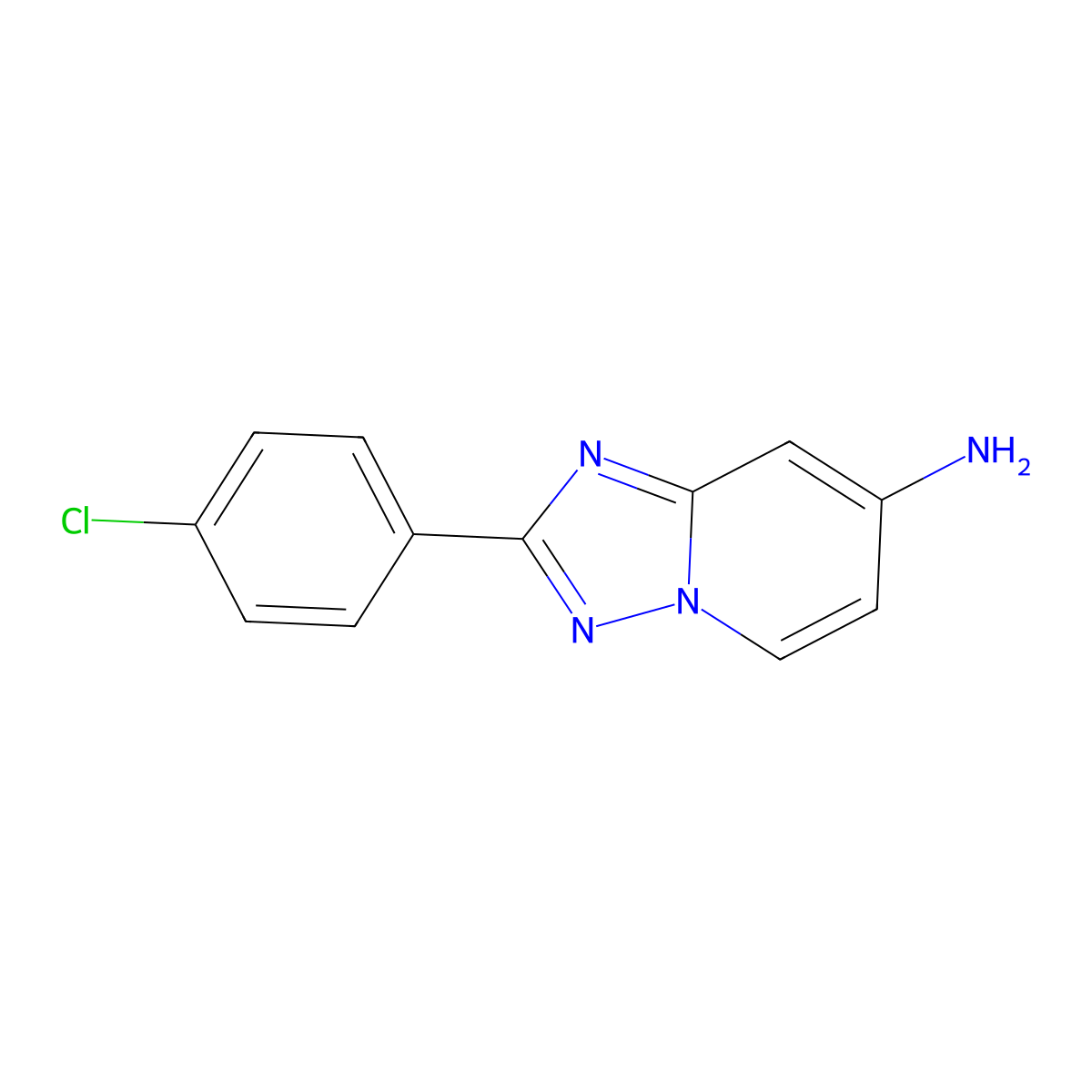 2-(4-Chlorophenyl)-[1,2,4]triazolo[1,5-a]pyridin-7-amine molecular structure, CAS 1896546-29-4