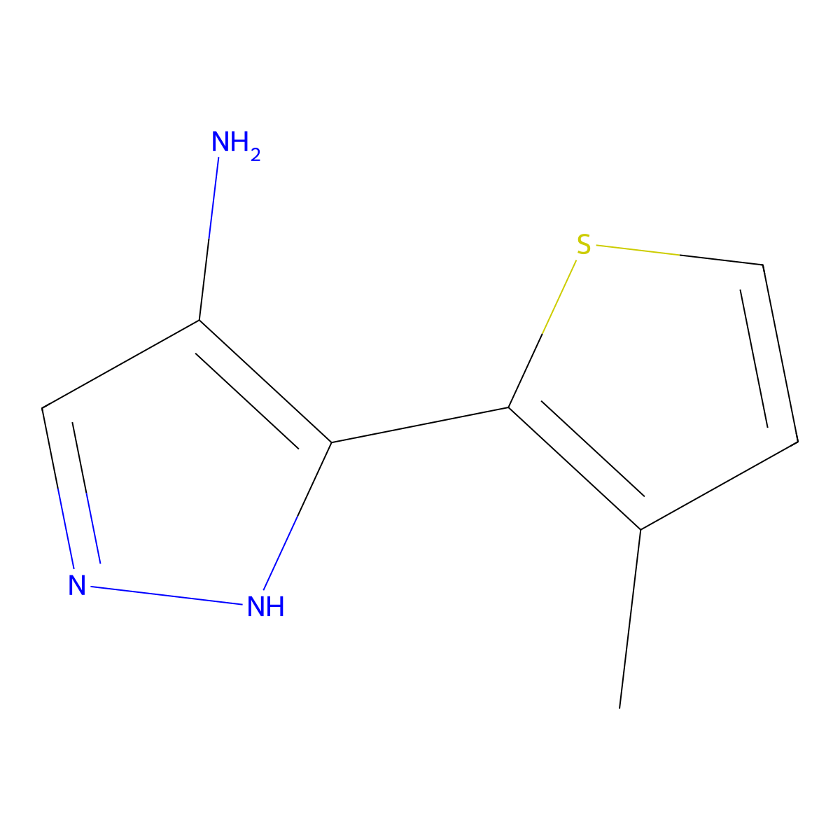 5-(3-methylthiophen-2-yl)-1H-pyrazol-4-amine molecular structure, CAS 1896556-64-1