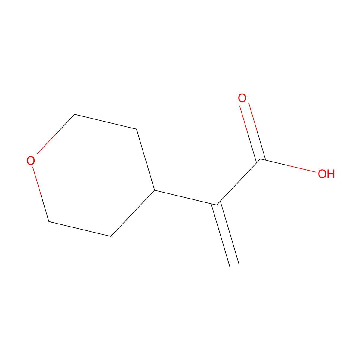 2-(Oxan-4-yl)prop-2-enoic acid molecular structure, CAS 1896581-11-5
