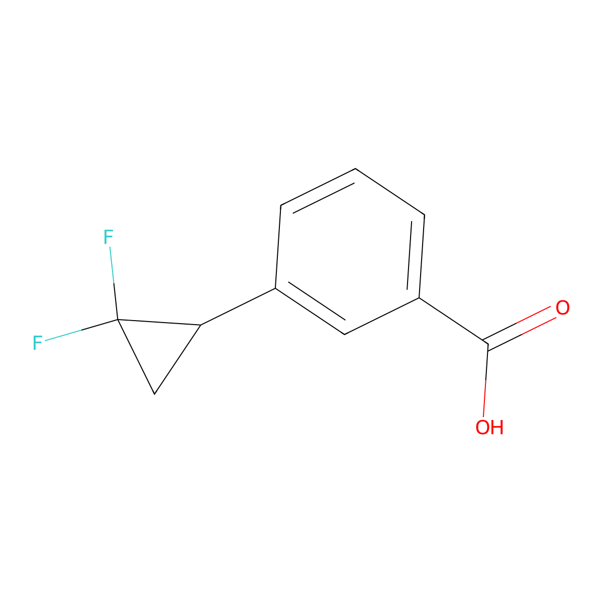 3-(2,2-Difluorocyclopropyl)benzoic acid molecular structure, CAS 1896596-74-9