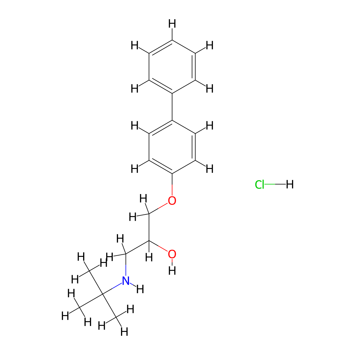 1-{[1,1'-Biphenyl]-4-yloxy}-3-(tert-butylamino)propan-2-OL hydrochloride molecular structure, CAS 18966-10-4