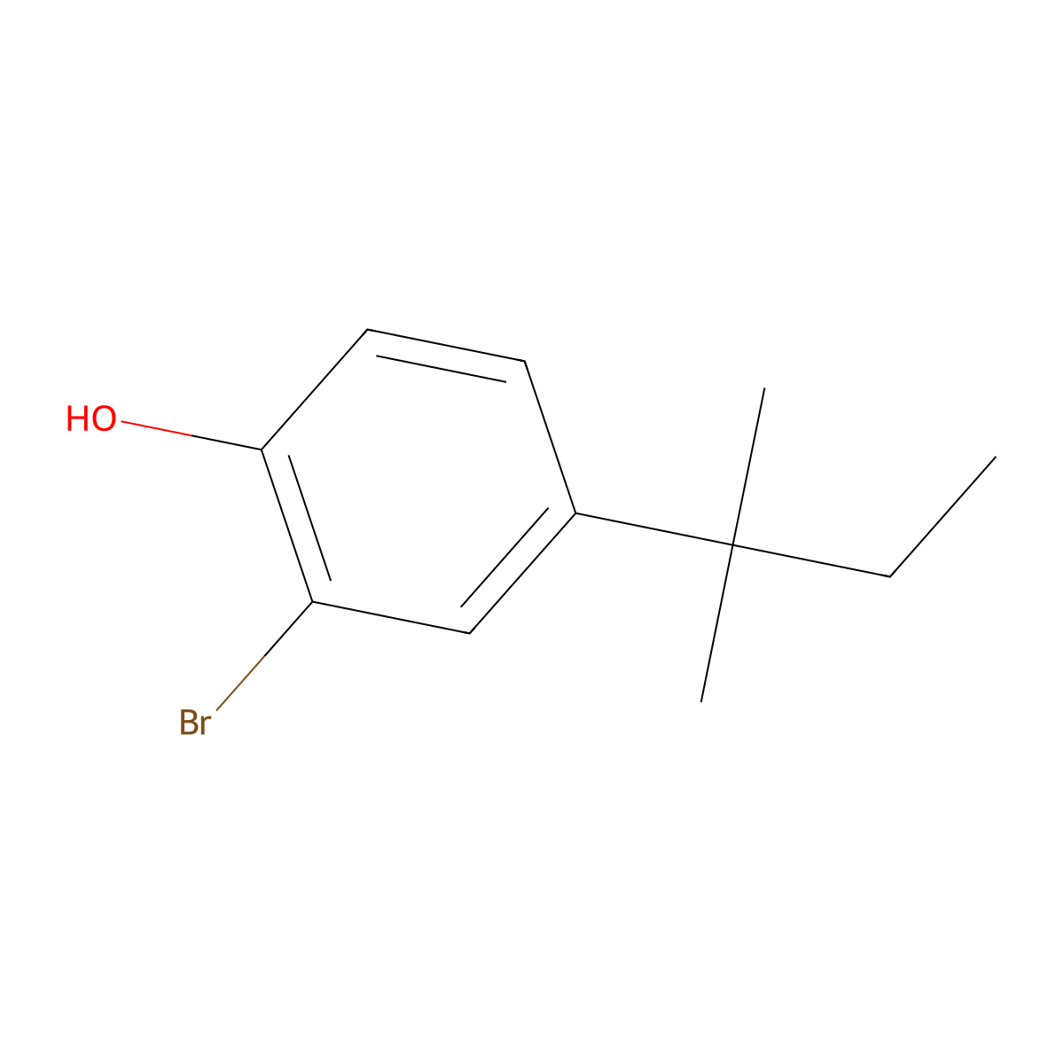 2-Bromo-4-(2-methylbutan-2-yl)phenol molecular structure, CAS 18966-64-8