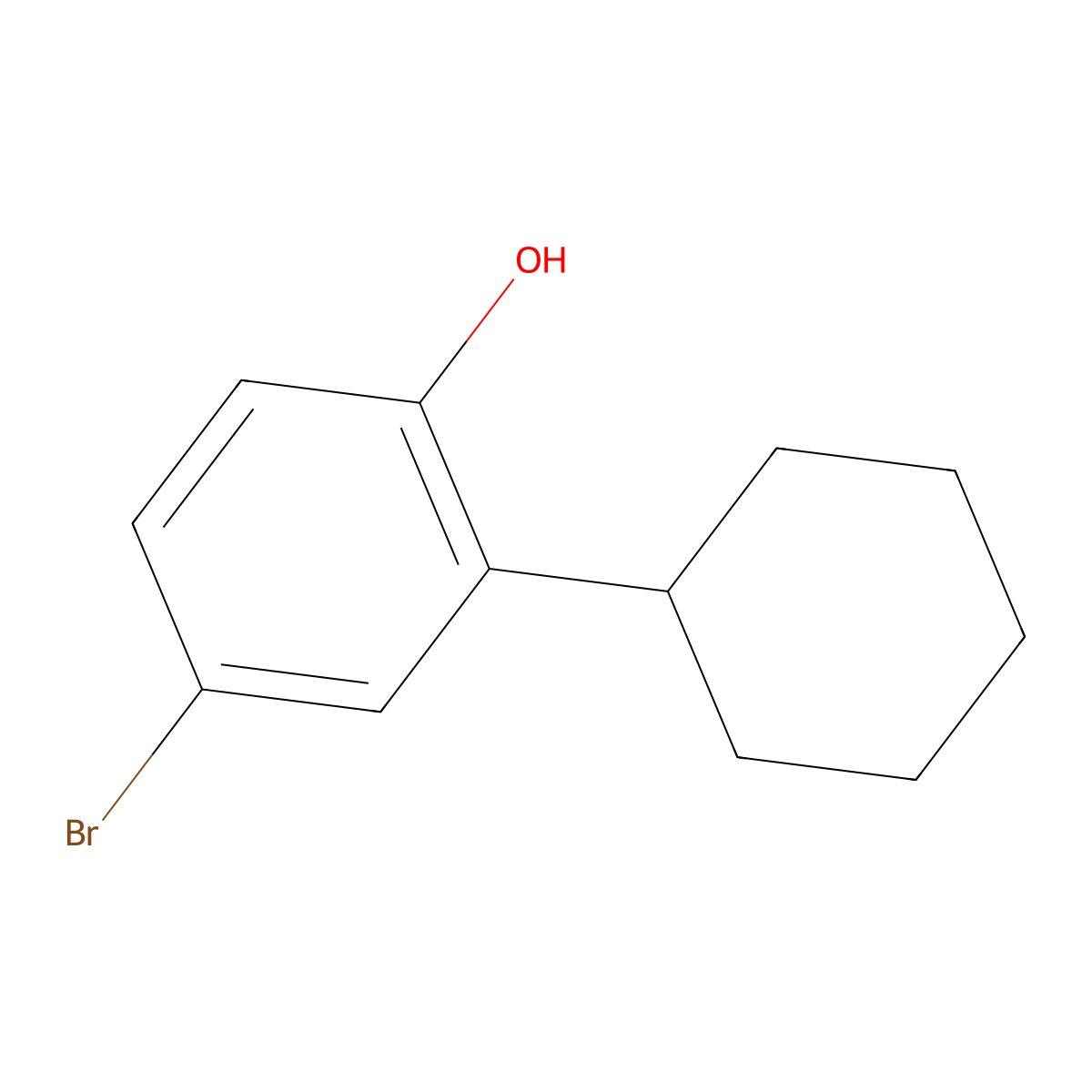 4-Bromo-2-cyclohexyl-phenol molecular structure, CAS 18966-67-1