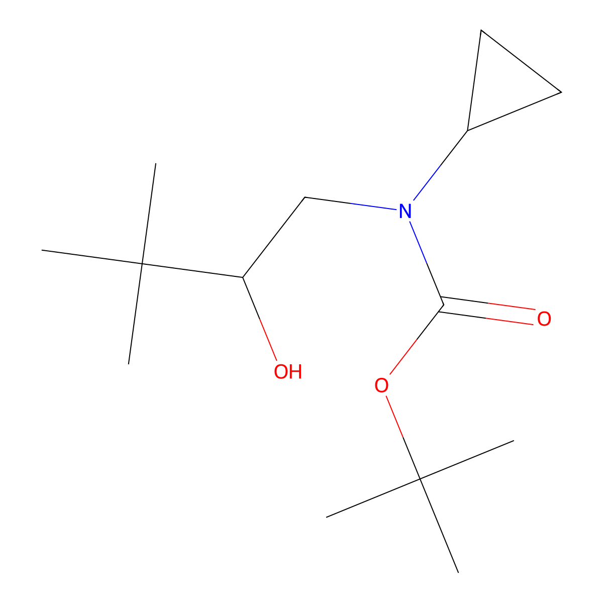 tert-butyl N-cyclopropyl-N-(2-hydroxy-3,3-dimethylbutyl)carbamate molecular structure, CAS 1896637-26-5