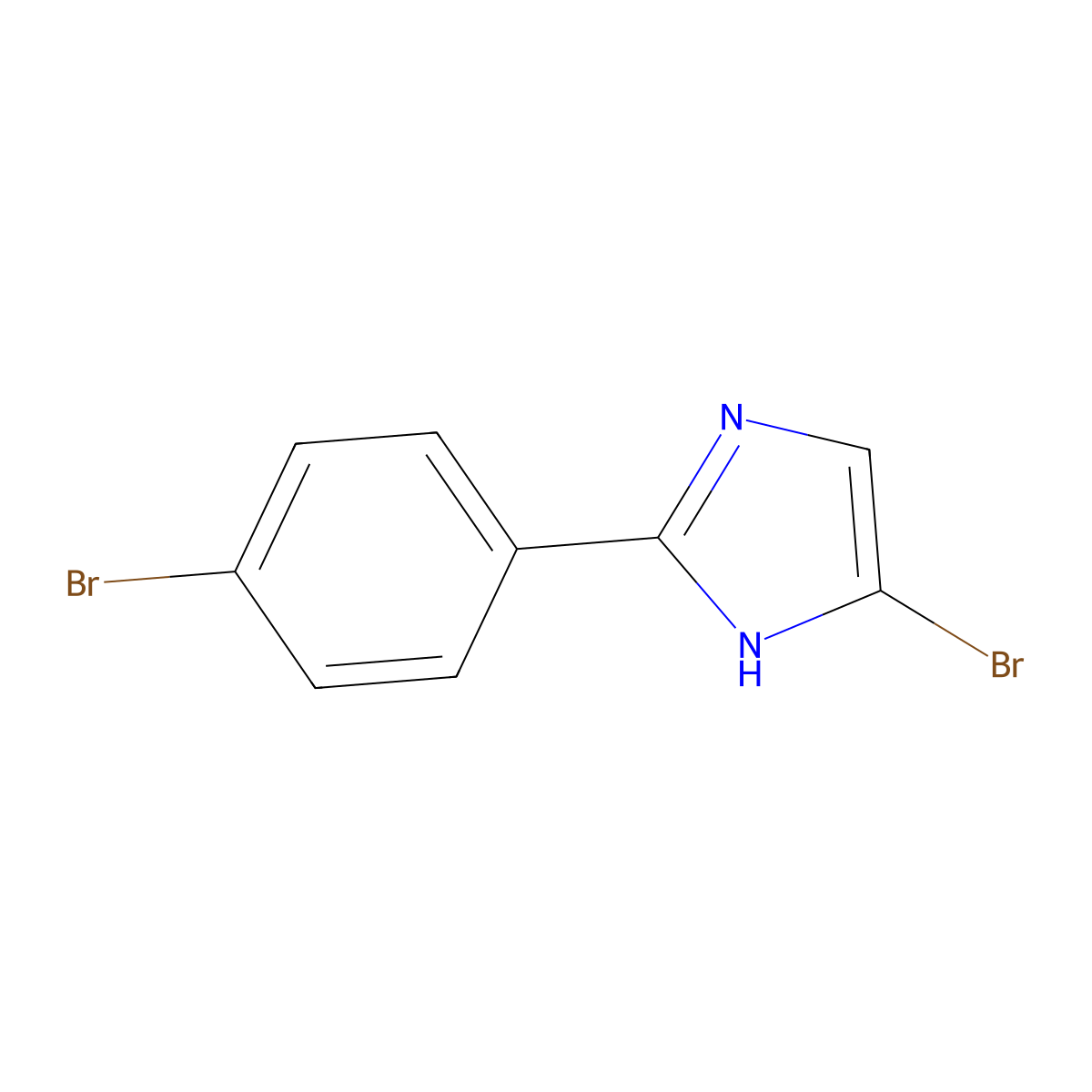 4-bromo-2-(4-bromophenyl)-1H-imidazole molecular structure, CAS 1896652-67-7