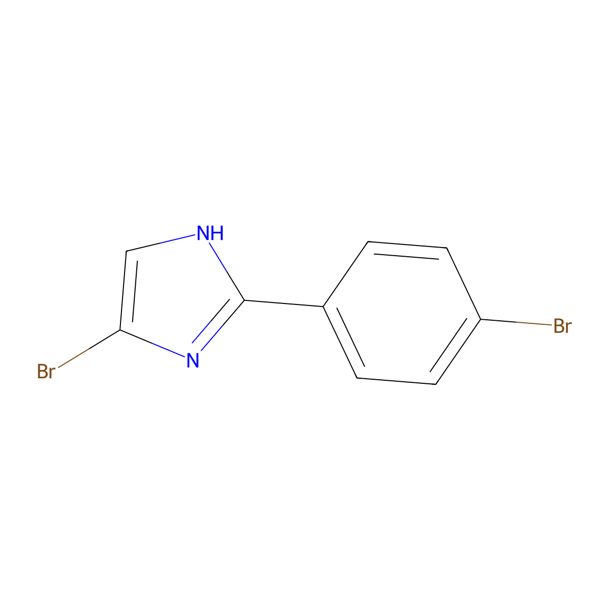 4-bromo-2-(4-bromophenyl)-1H-imidazole molecular structure, CAS 1896652-67-7